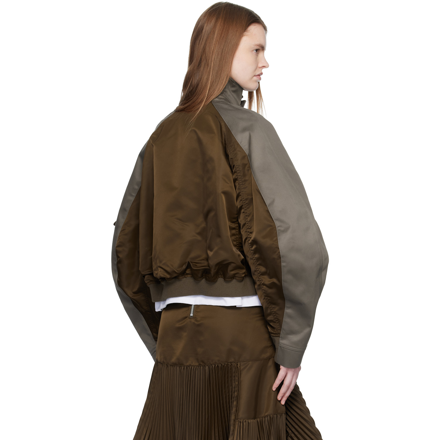  Sacai Brown Chino & Twill Bomber Jacket 