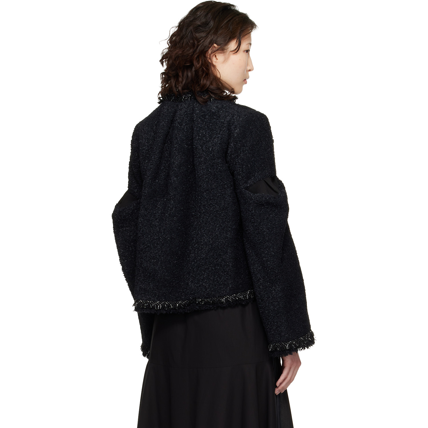  Sacai Black Tweed Jacket 