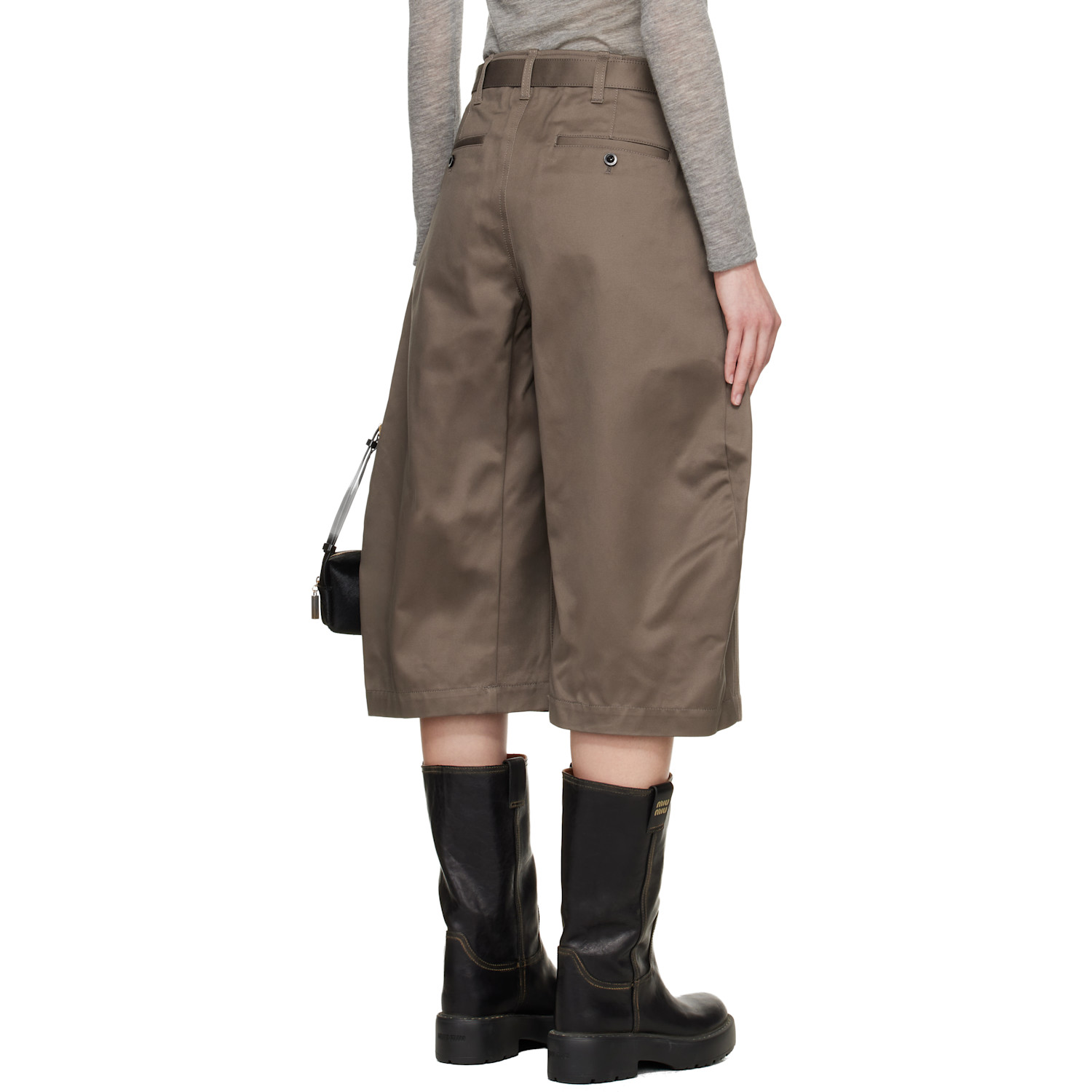  Sacai Taupe Cotton Chino Shorts 