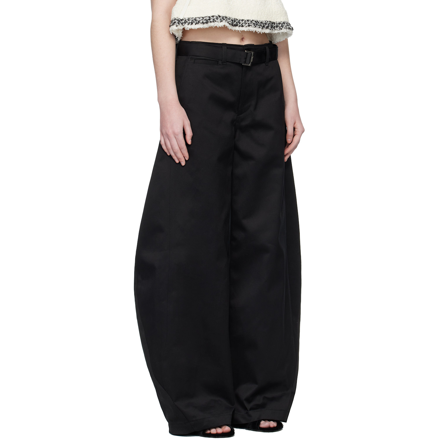  Sacai Black Cotton Chino Trousers 
