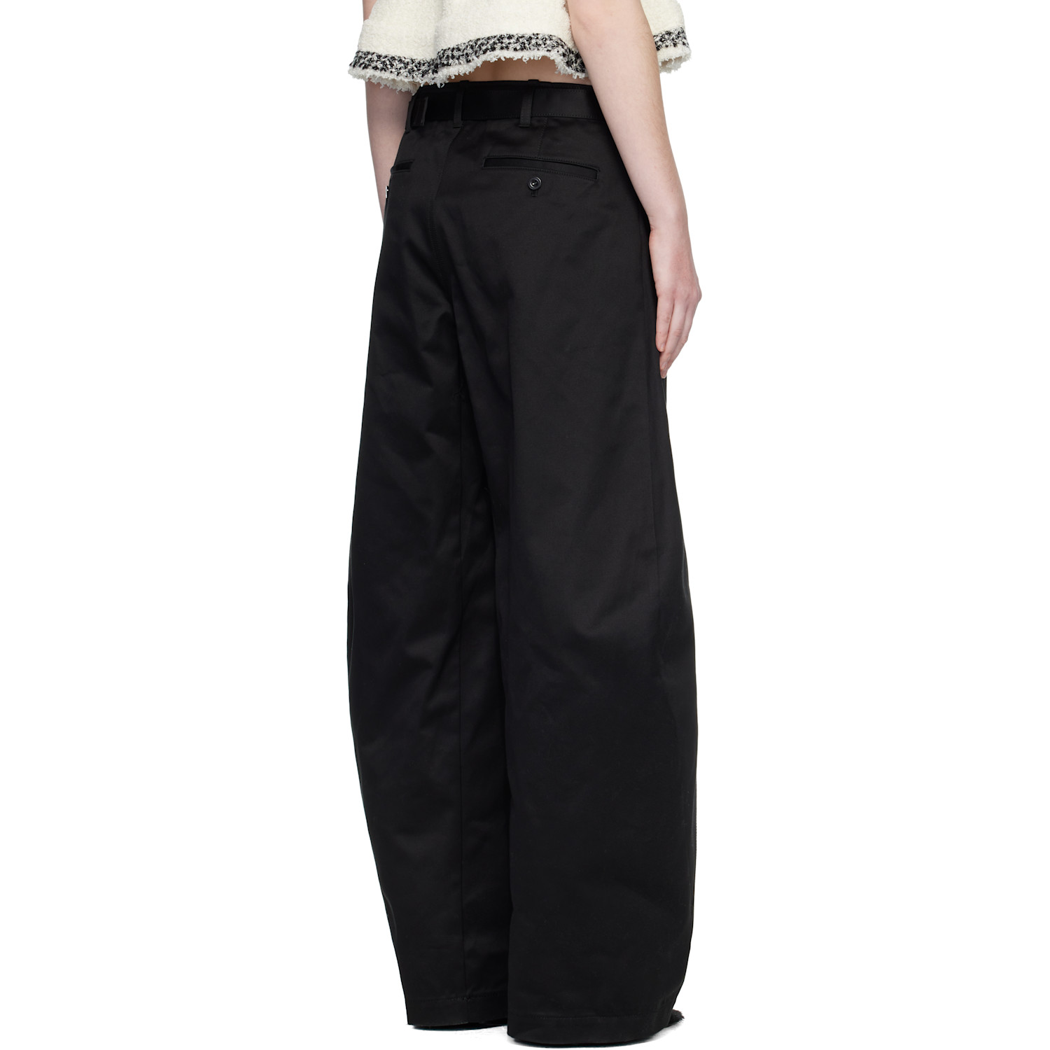  Sacai Black Cotton Chino Trousers 