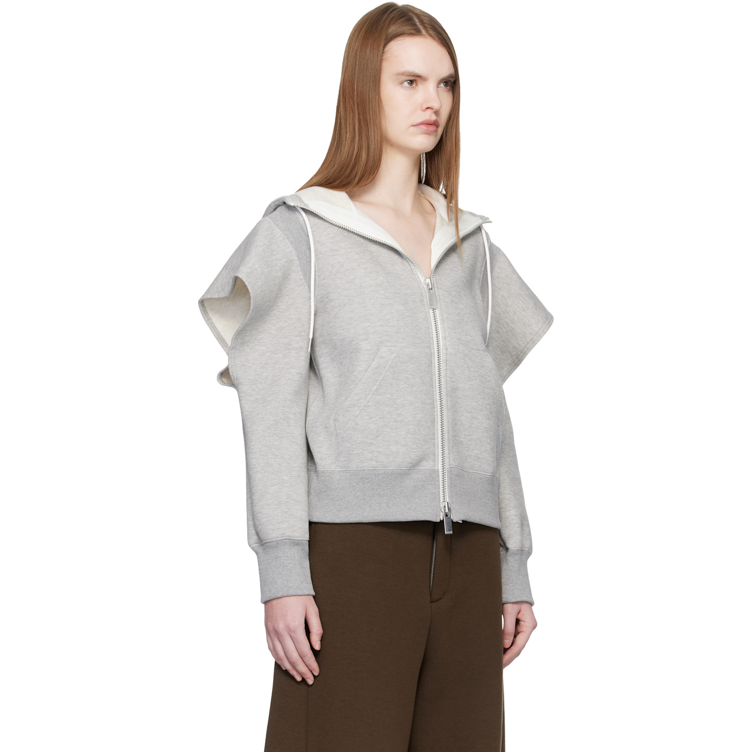  Sacai Gray Sponge Sweat Hoodie 