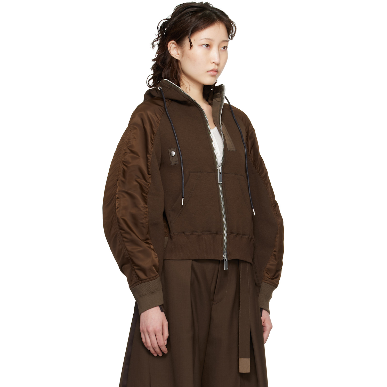  Sacai Brown Sponge Sweat Hoodie 