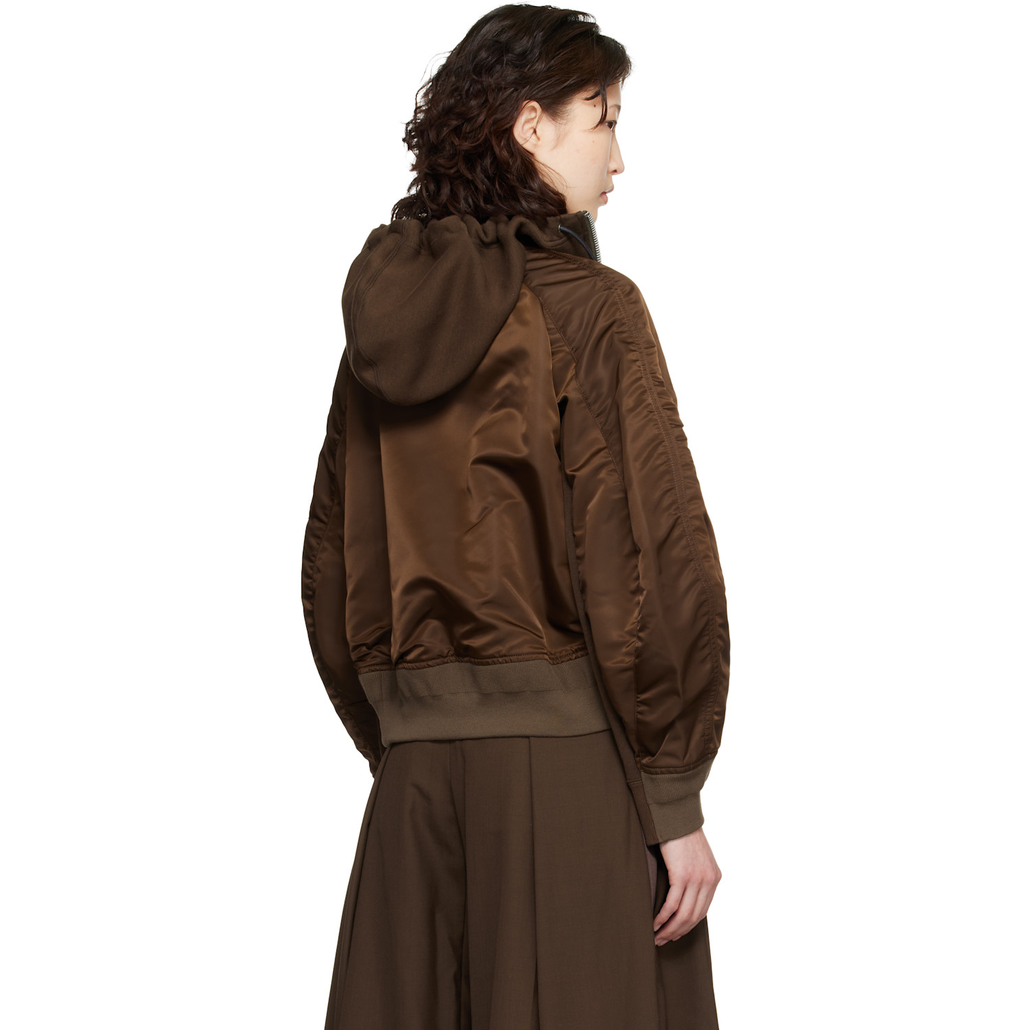  Sacai Brown Sponge Sweat Hoodie 