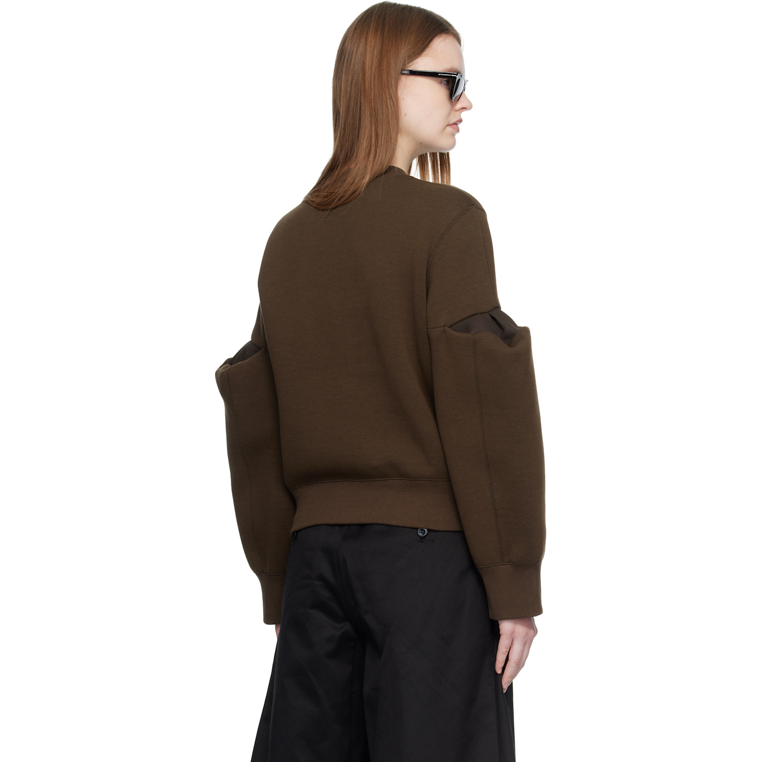  Sacai Brown Sponge Sweat Pullover Sweatshirt 