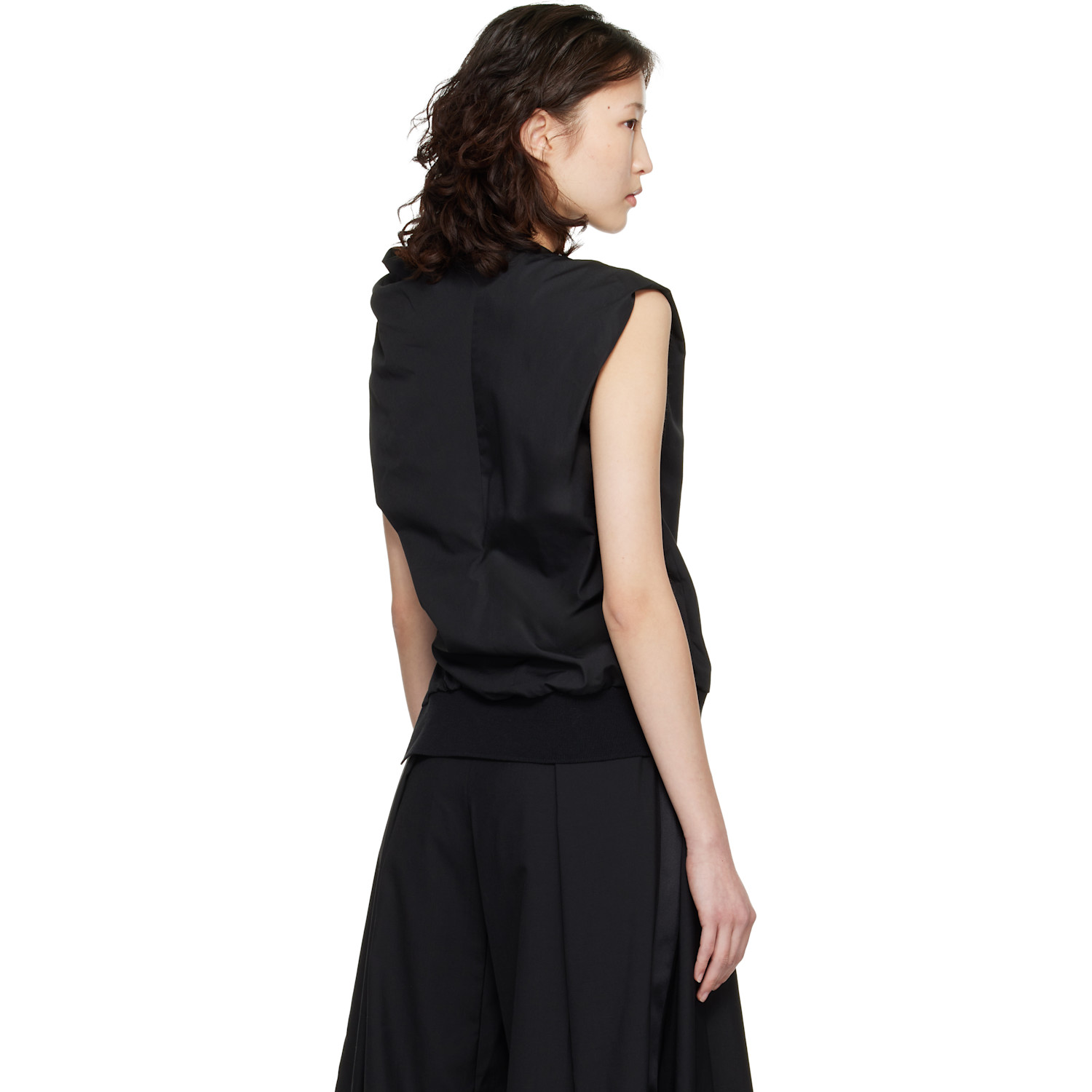  Sacai Black Poplin Blouse 