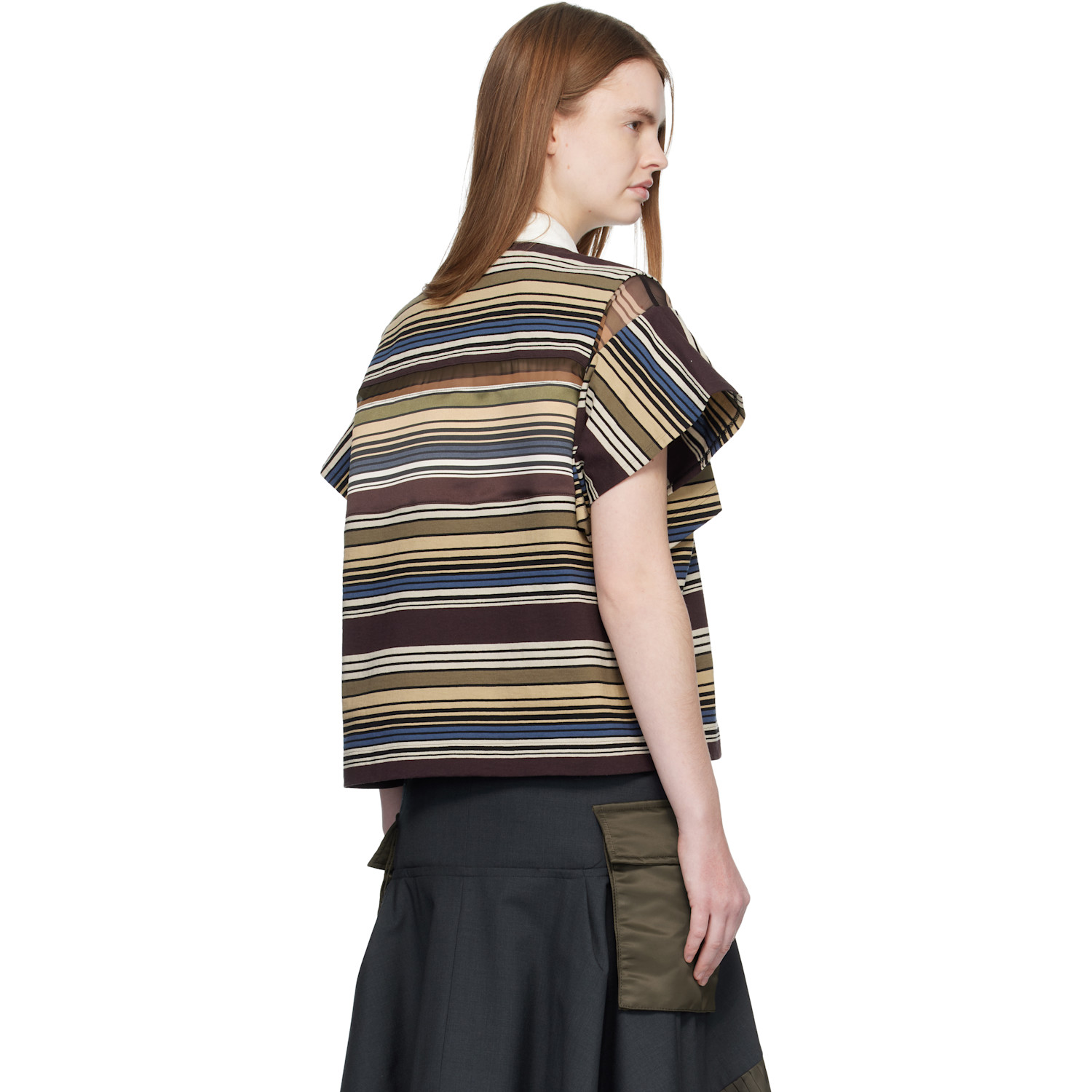  Sacai Multicolor Horizontal Stripe Polo 