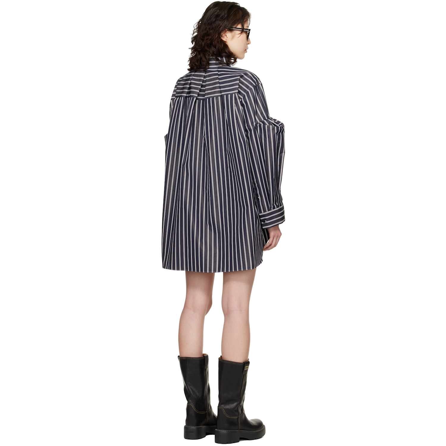 Sacai Navy Poplin Shirt Minidress 