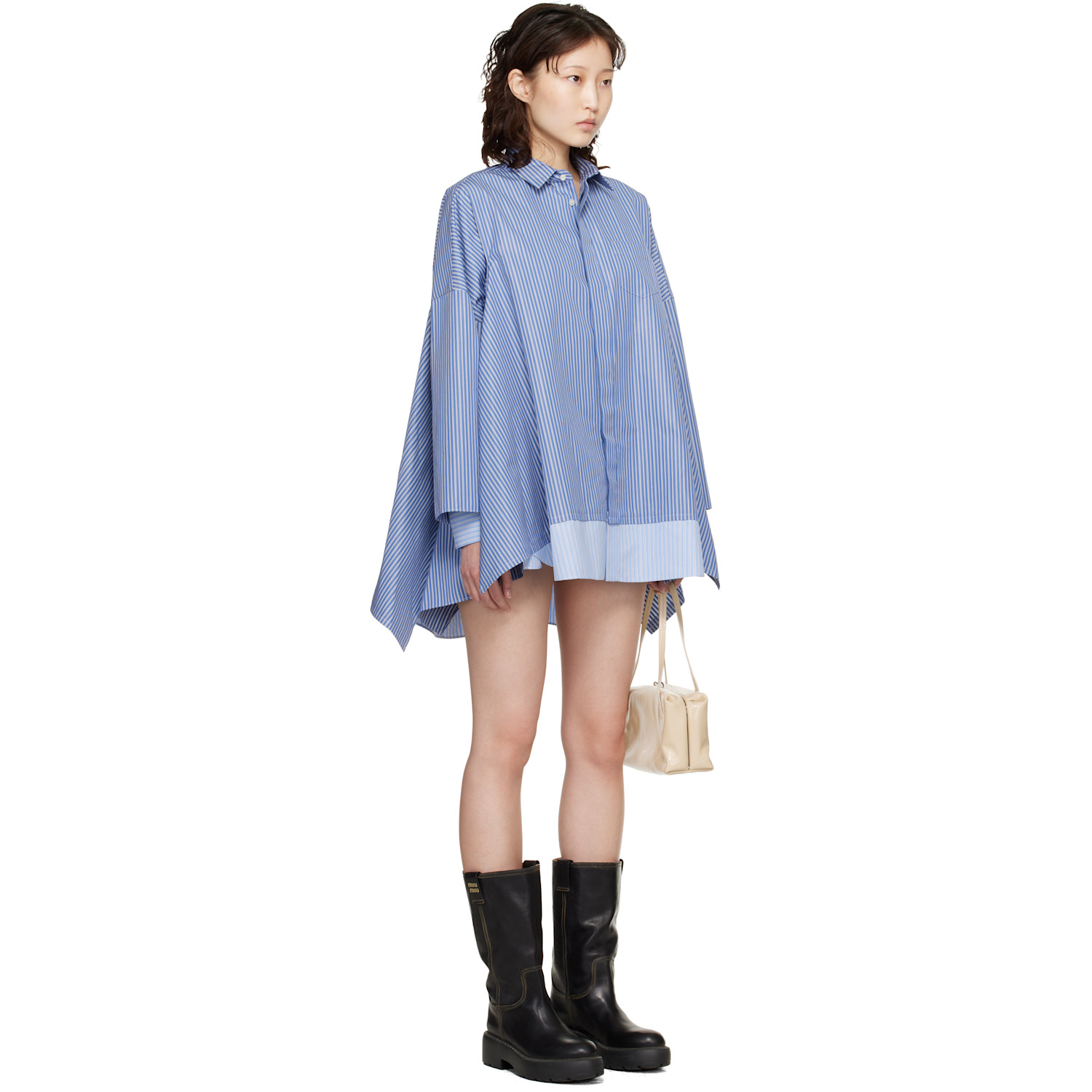  Sacai Blue Poplin Shirt Minidress 