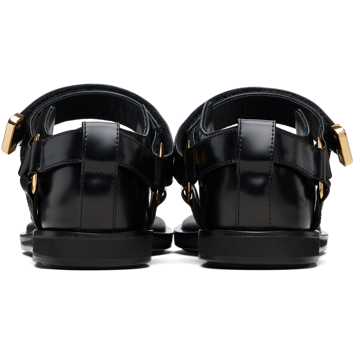  Sacai Black Belted Flip Flop Sandals 