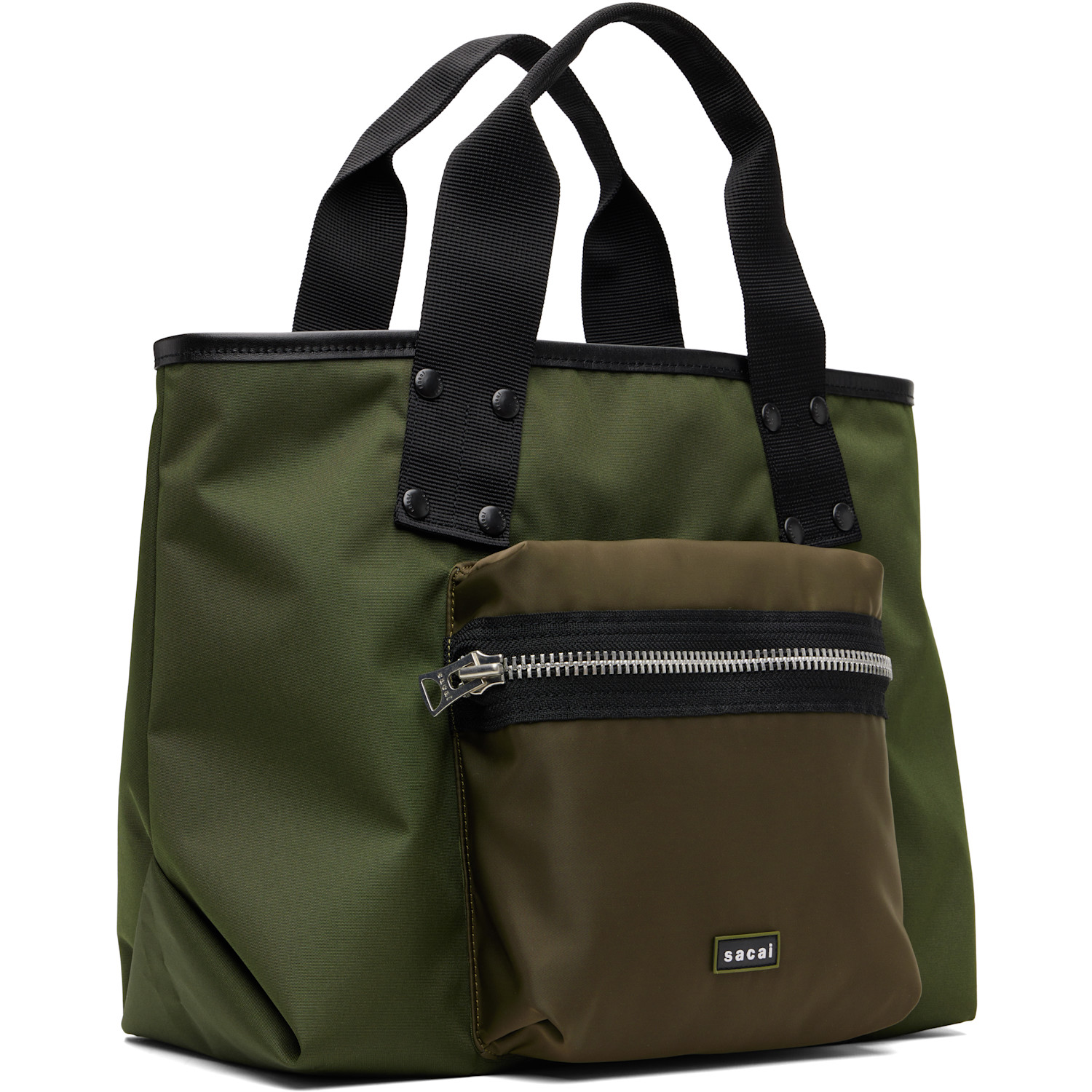  Sacai Khaki Medium Pocket Tote 