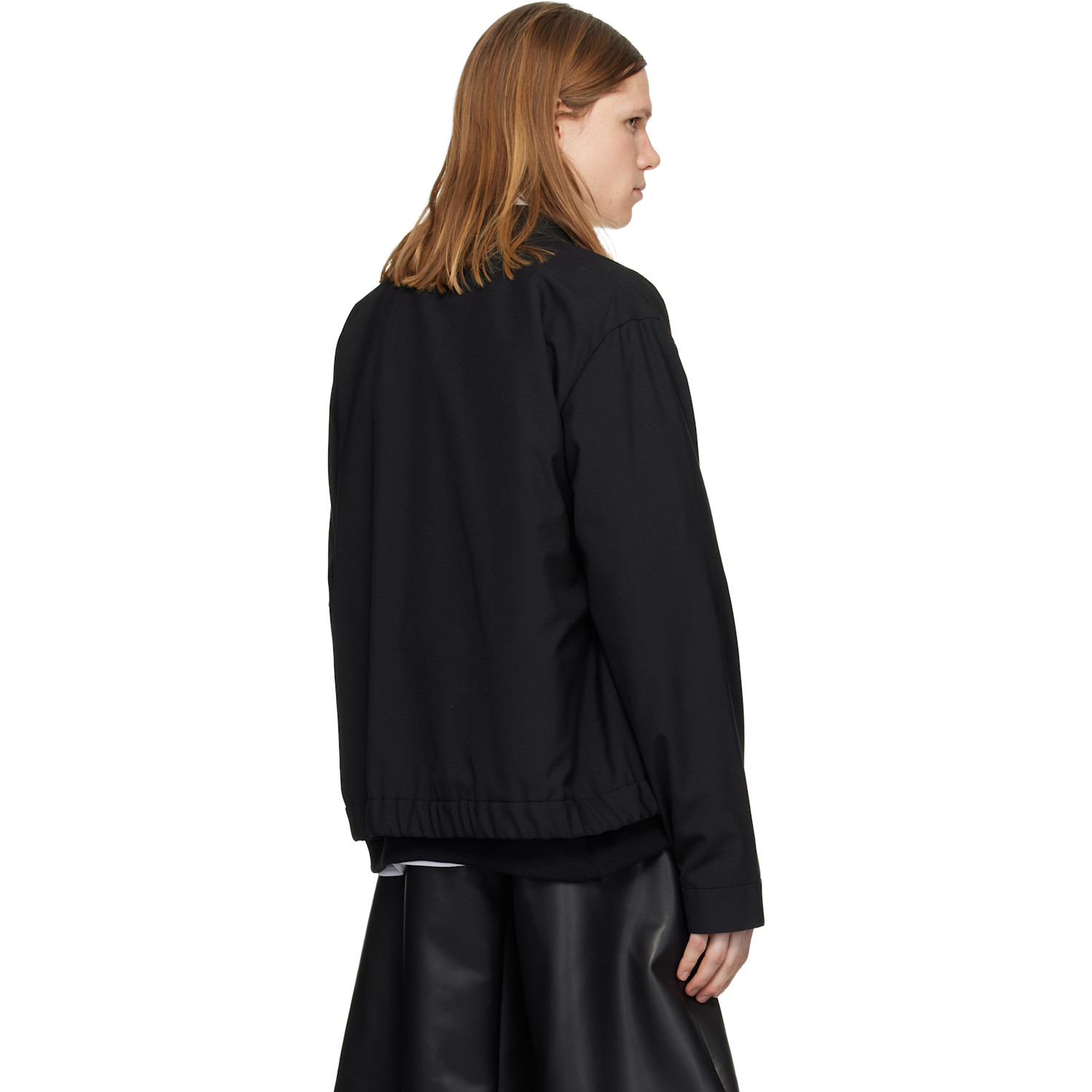  Sacai Black Suiting & Nylon Twill Bomber Jacket 