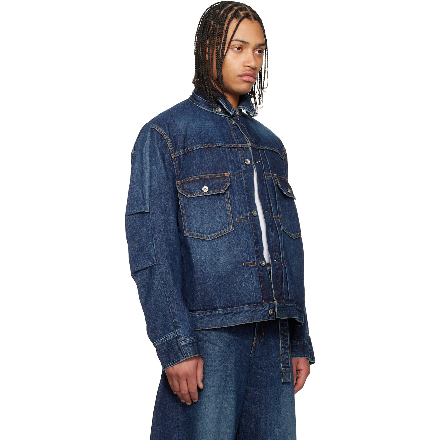  Sacai Blue Faded Denim Jacket 