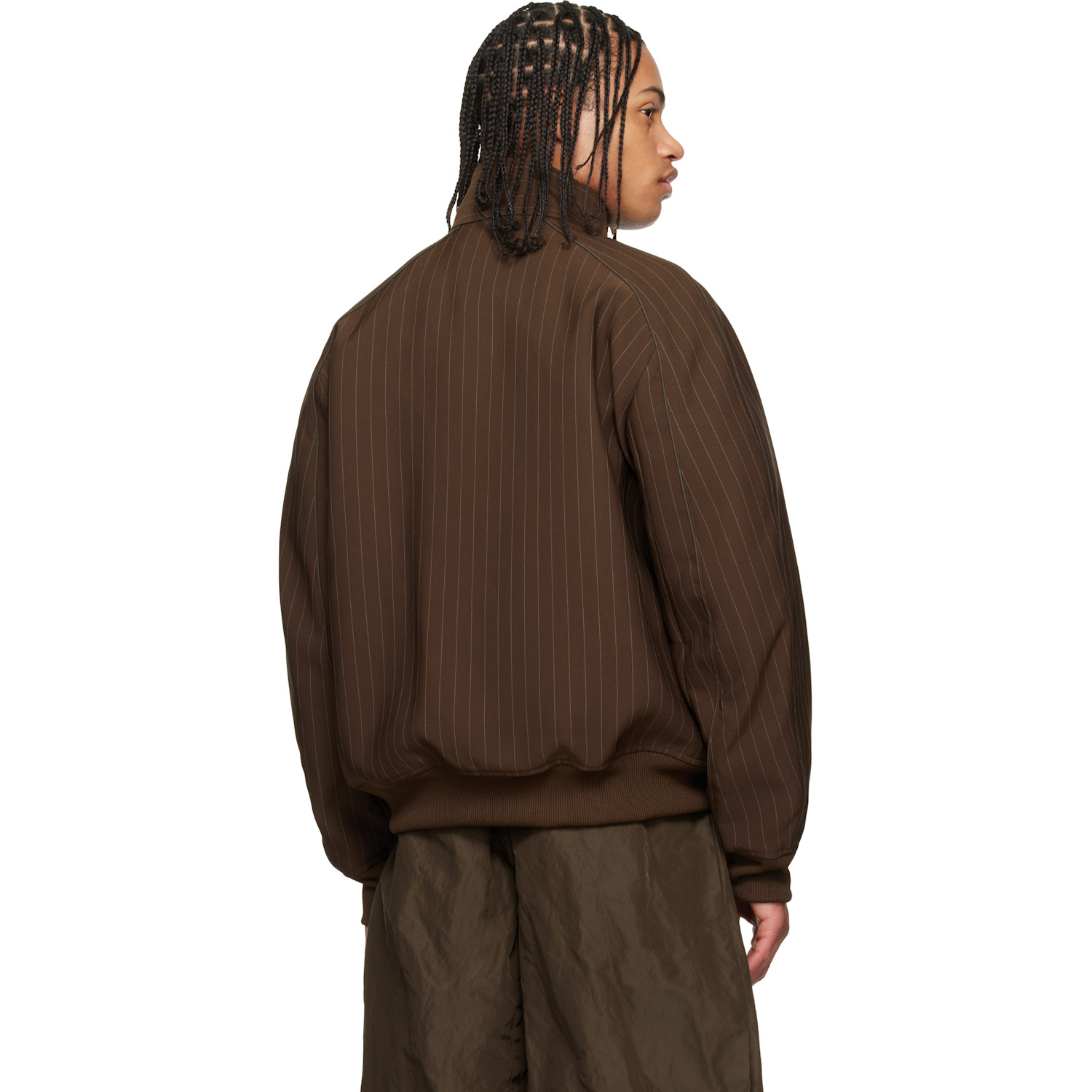  Sacai Brown Matelasse Twill Blouson Jacket 