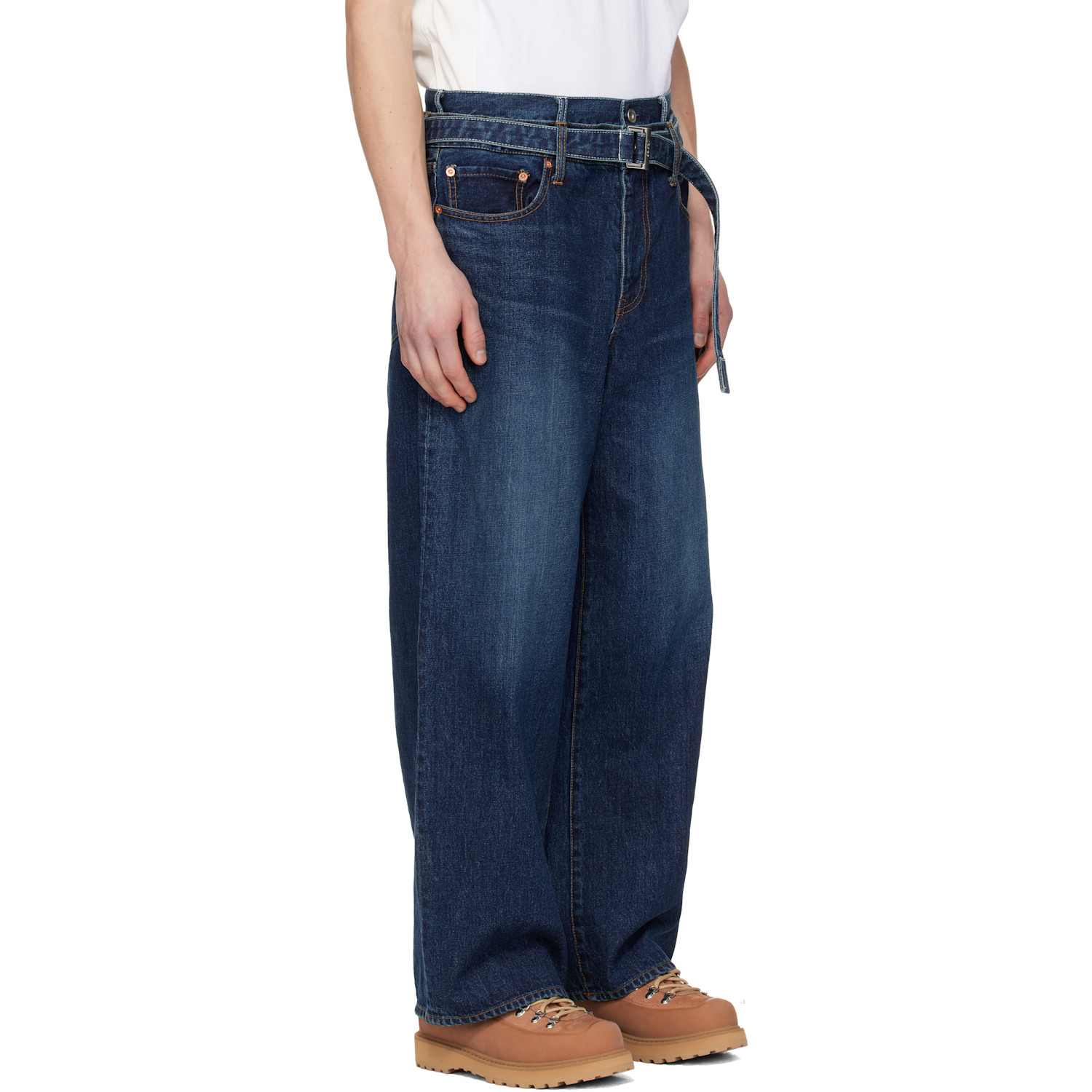  Sacai Navy Belted Jeans 