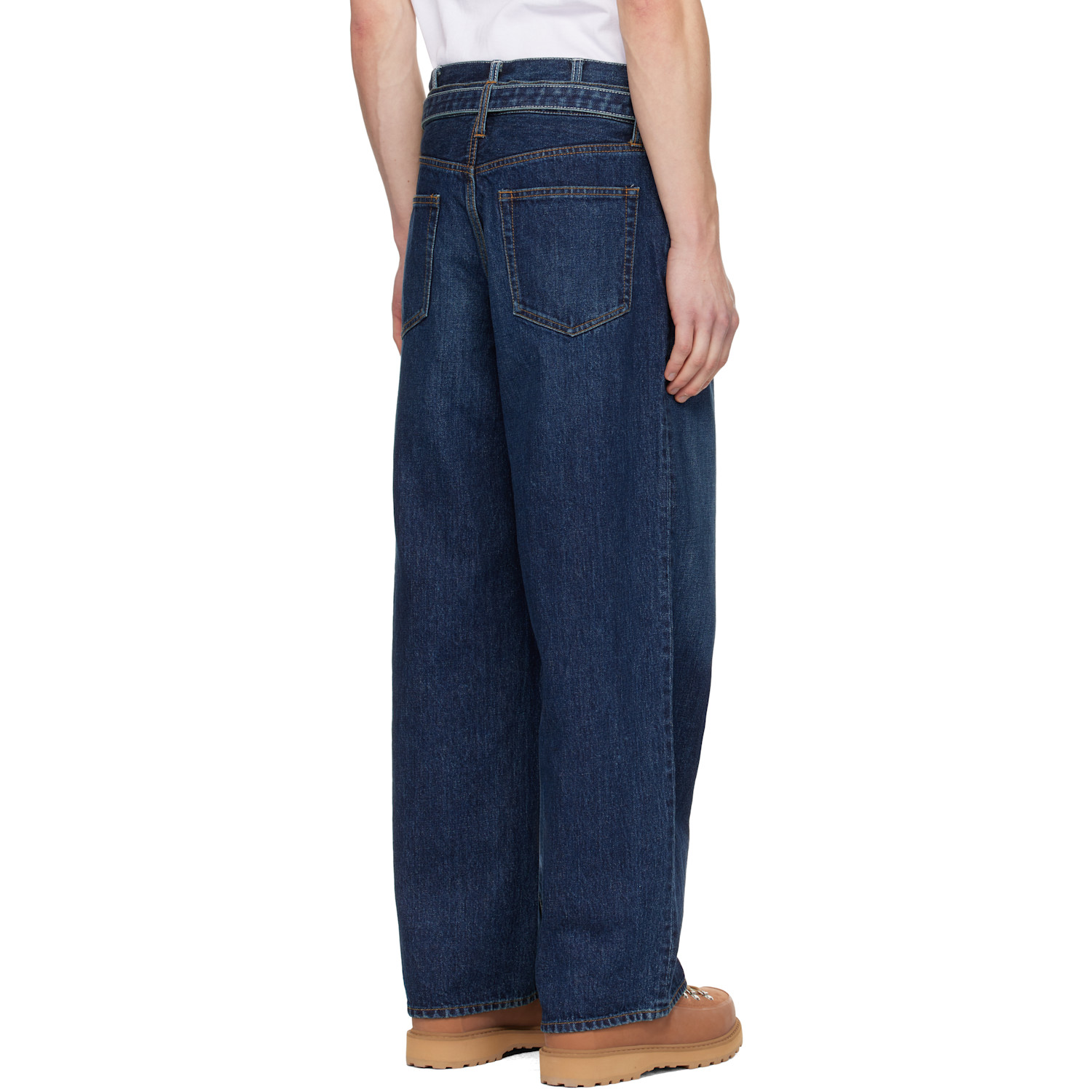  Sacai Navy Belted Jeans 