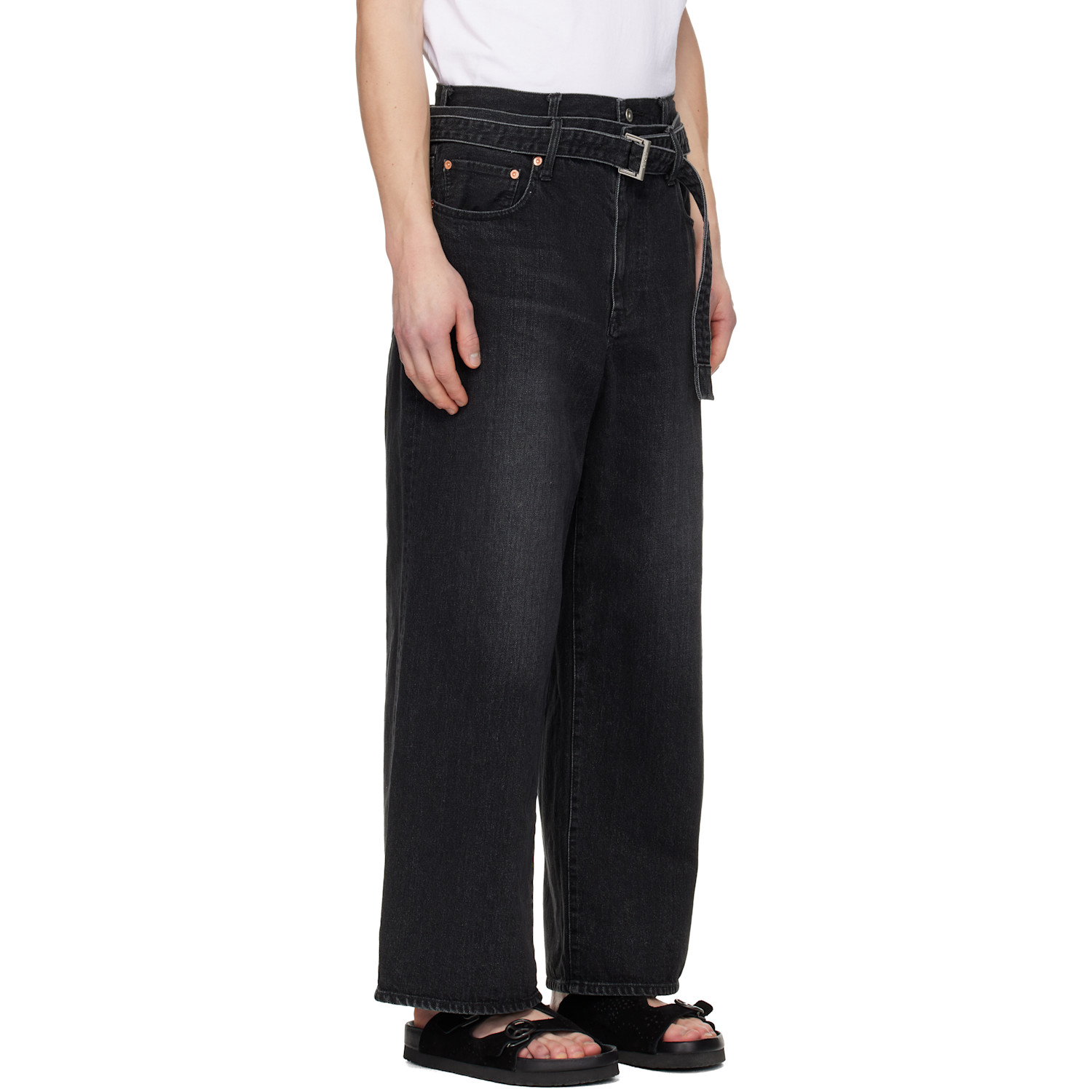  Sacai Black Belted Jeans 
