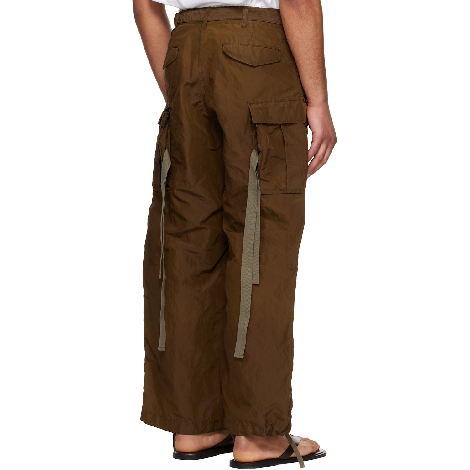  Sacai Brown Treated Nylon Twill Cargo Pants 