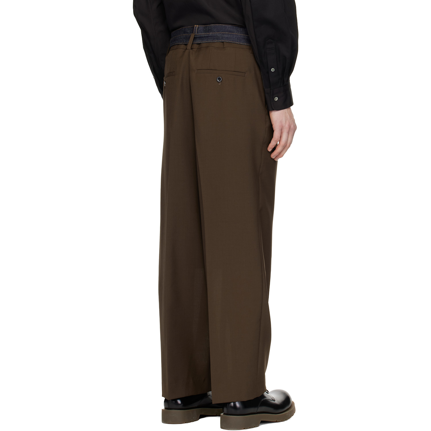  Sacai Brown Suiting & Denim Trousers 