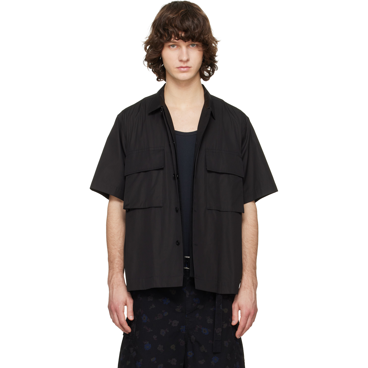 sacai Black Poplin Shirt