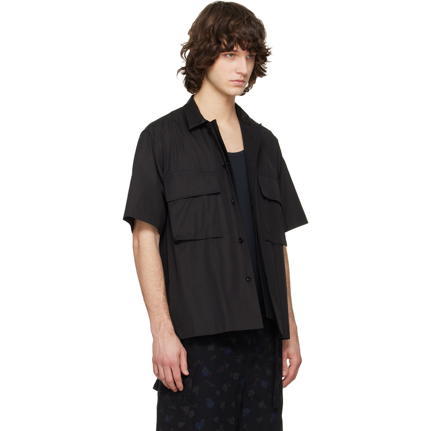  Sacai Black Poplin Shirt 
