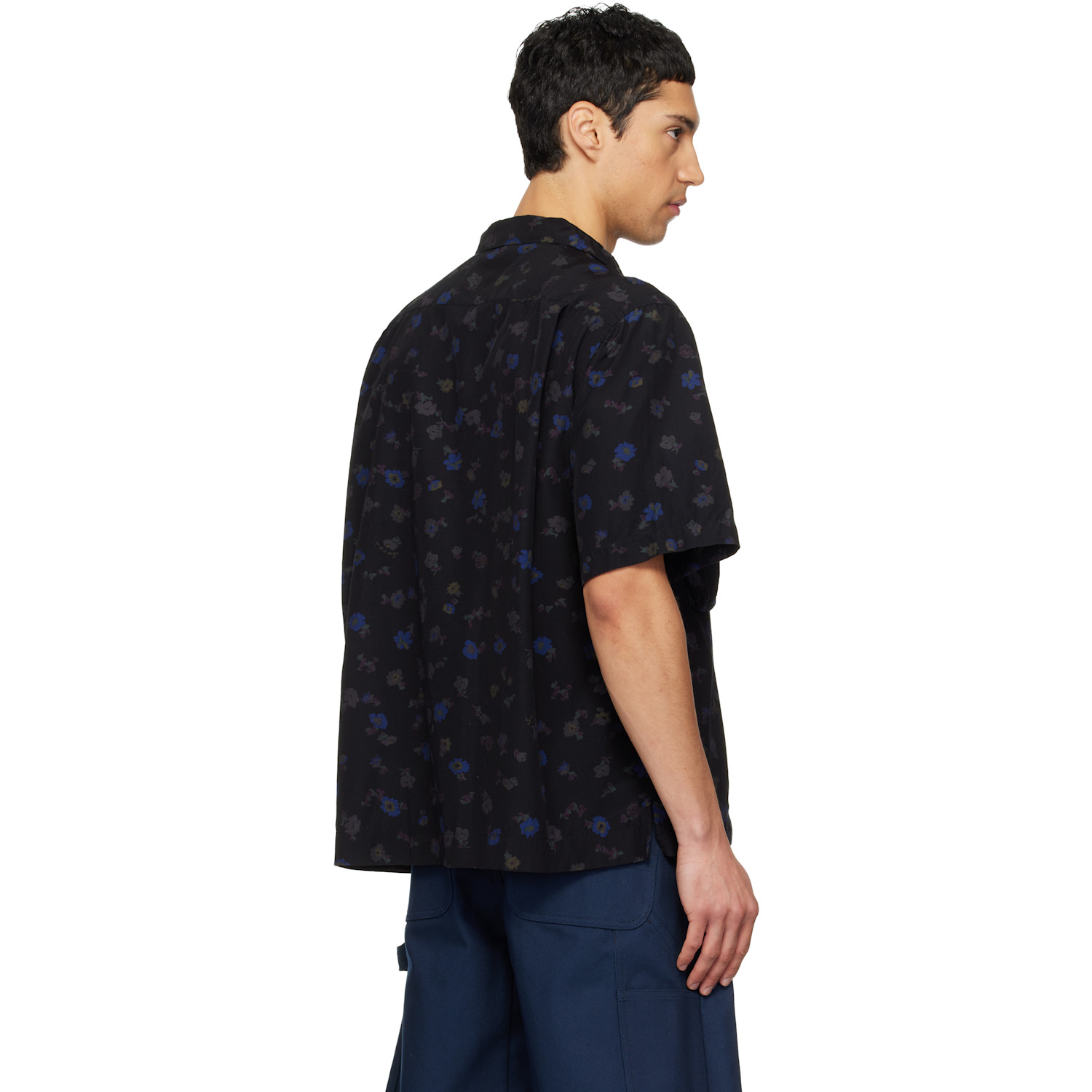  Sacai Black Overdyed Floral Print Shirt 