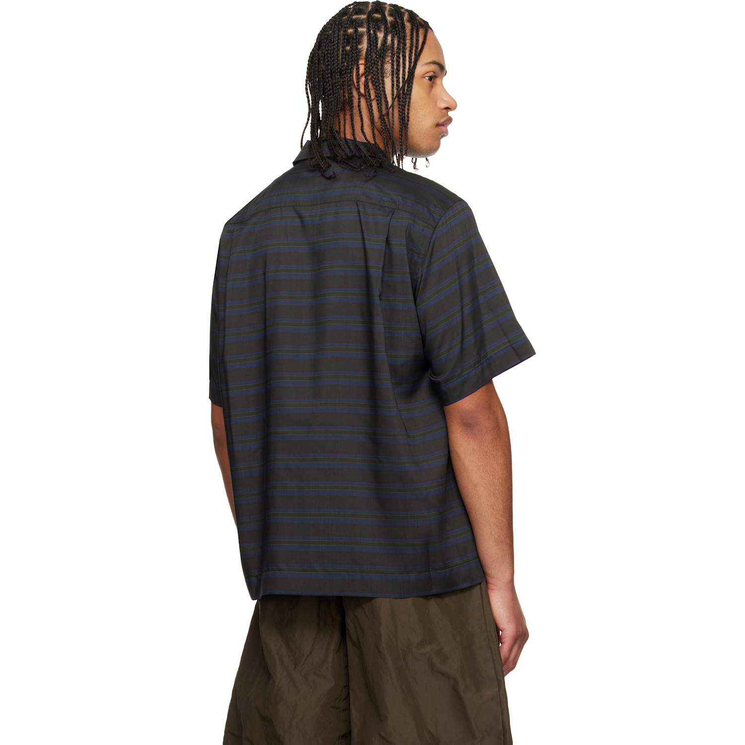  Sacai Navy Horizontal Stripe Shirt 