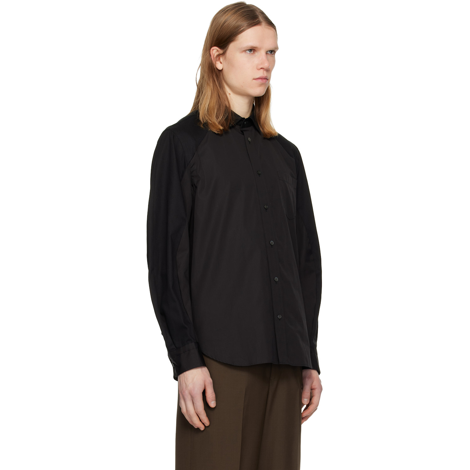  Sacai Black Poplin Shirt 