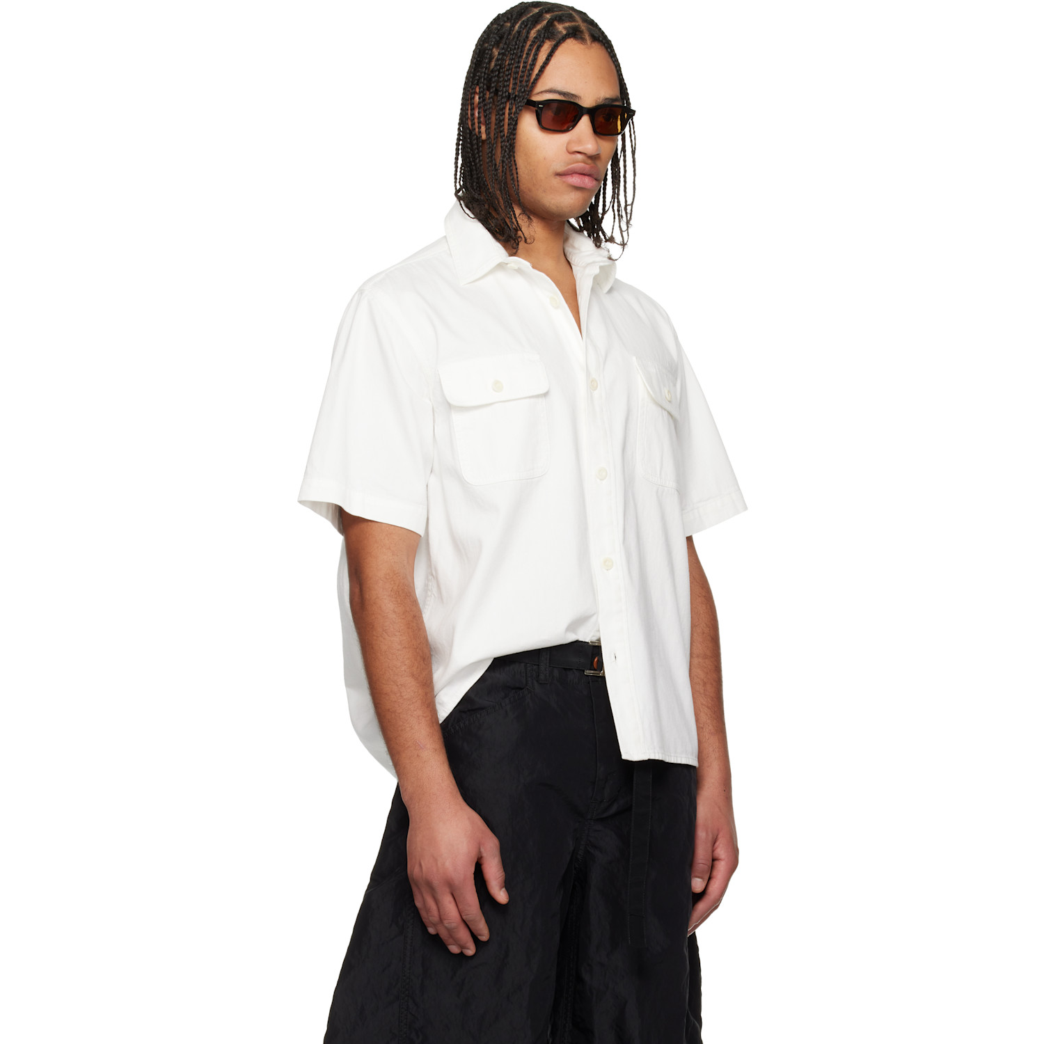  Sacai White Light Weight Denim Shirt 