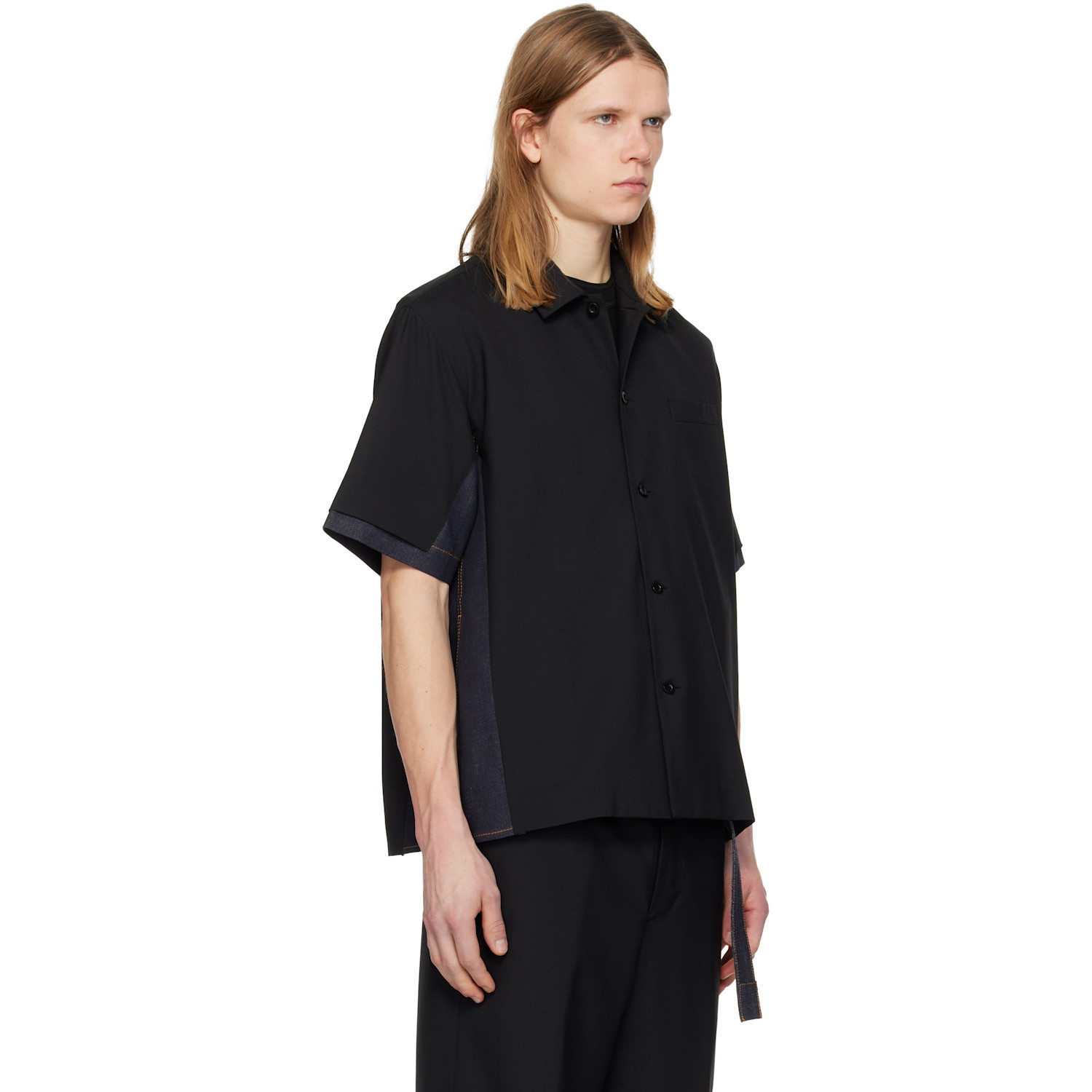  Sacai Black Suiting & Denim Shirt 