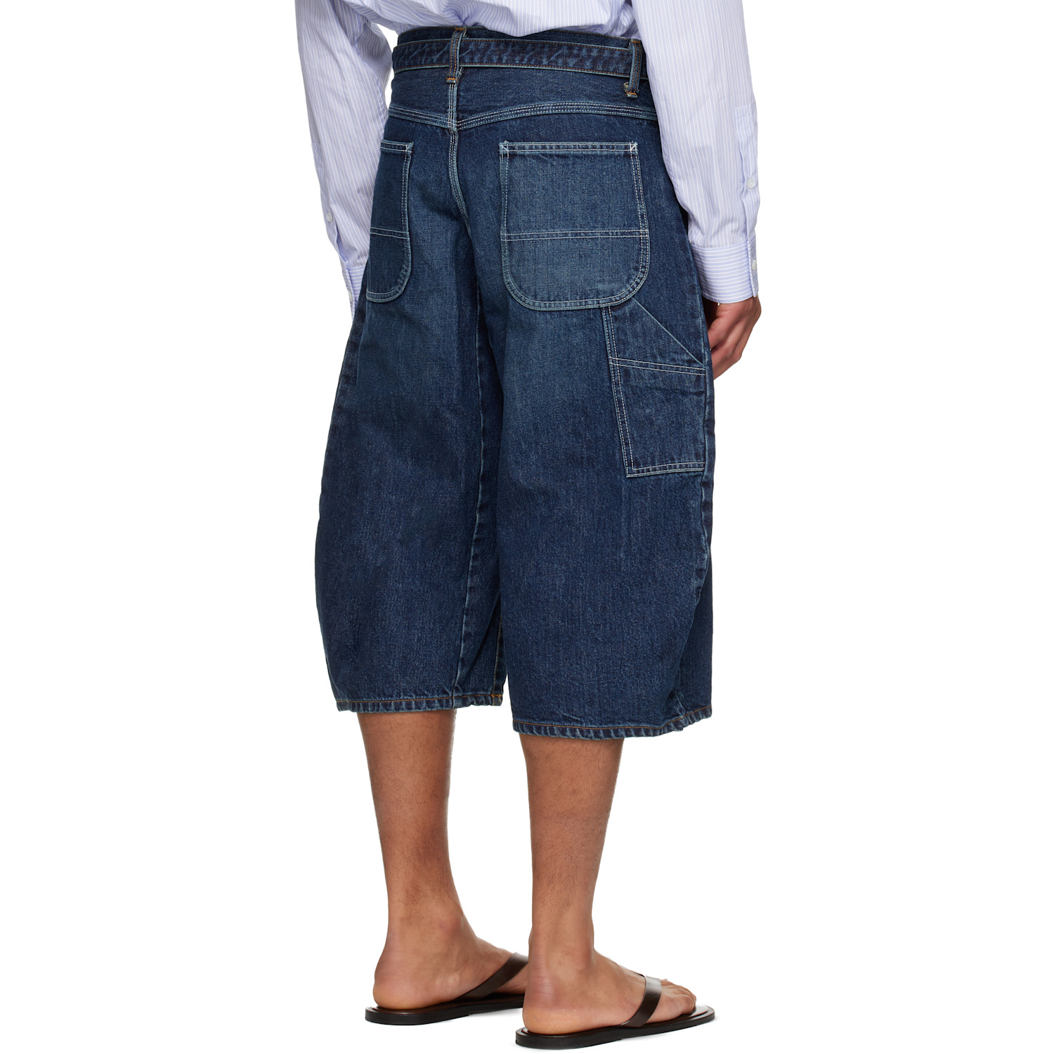  Sacai Blue Faded Denim Shorts 