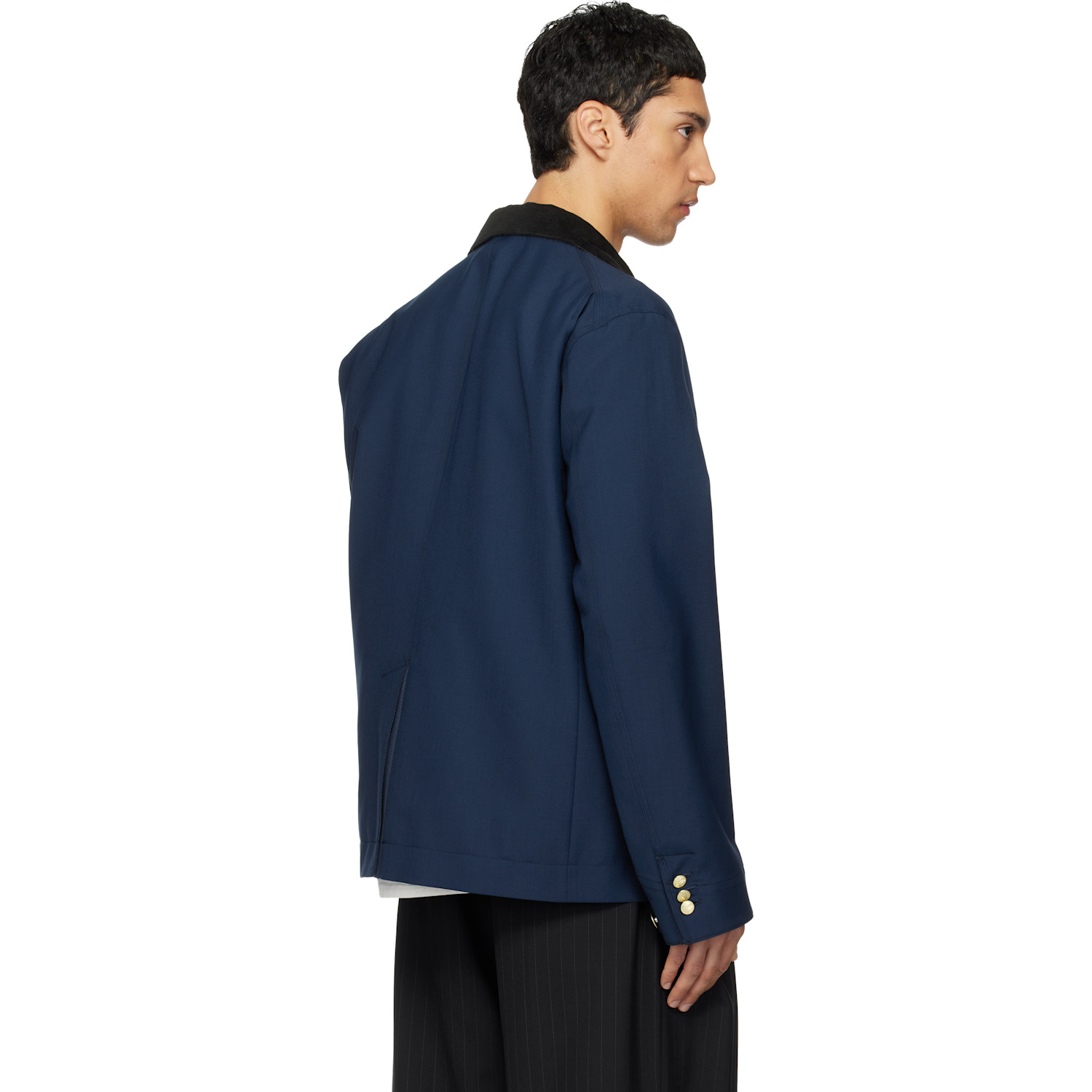  Sacai Navy Carhartt Wip Edition Suiting & Duck Blazer 