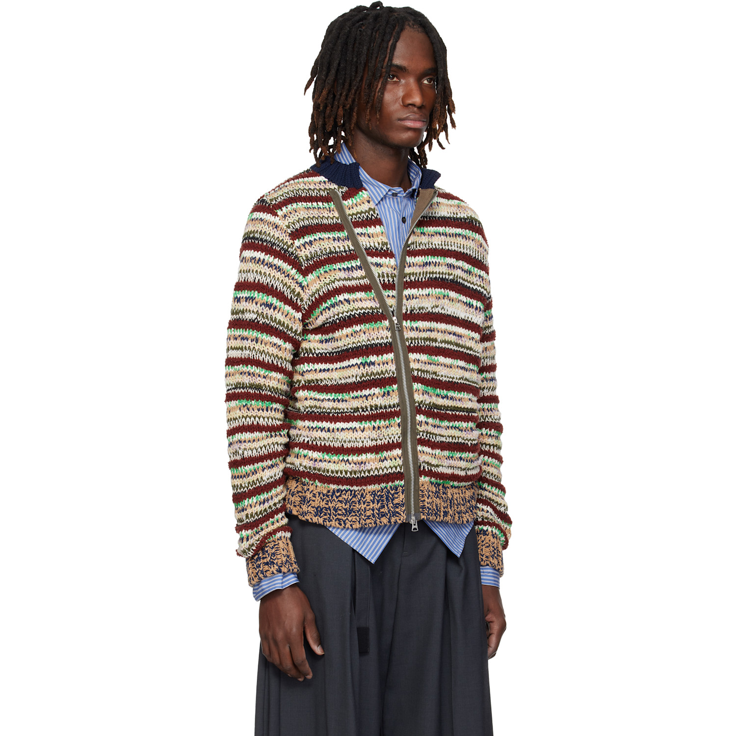  Sacai Multicolor Mix Knit Blouson Cardigan 