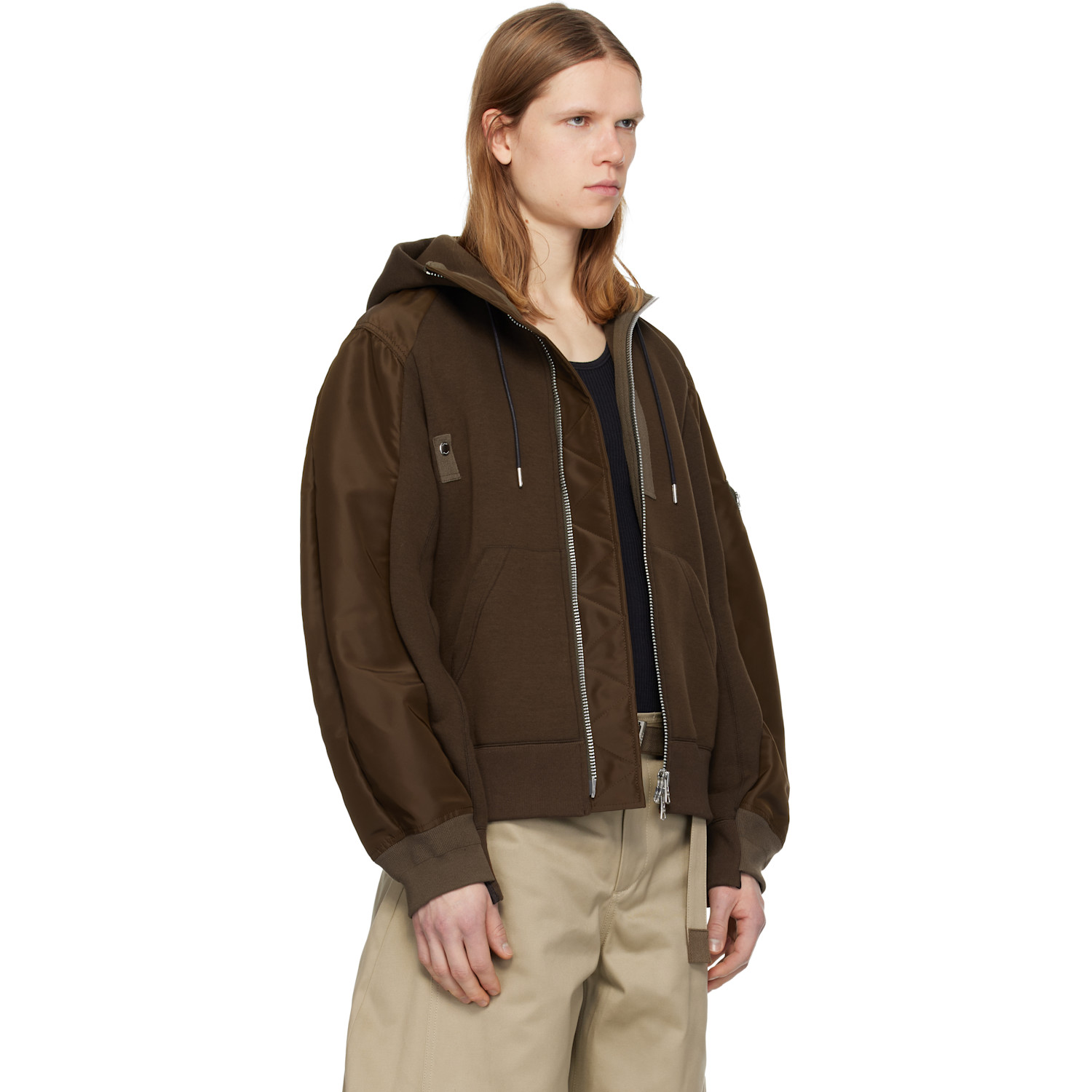  Sacai Brown Sponge Sweat Hoodie 