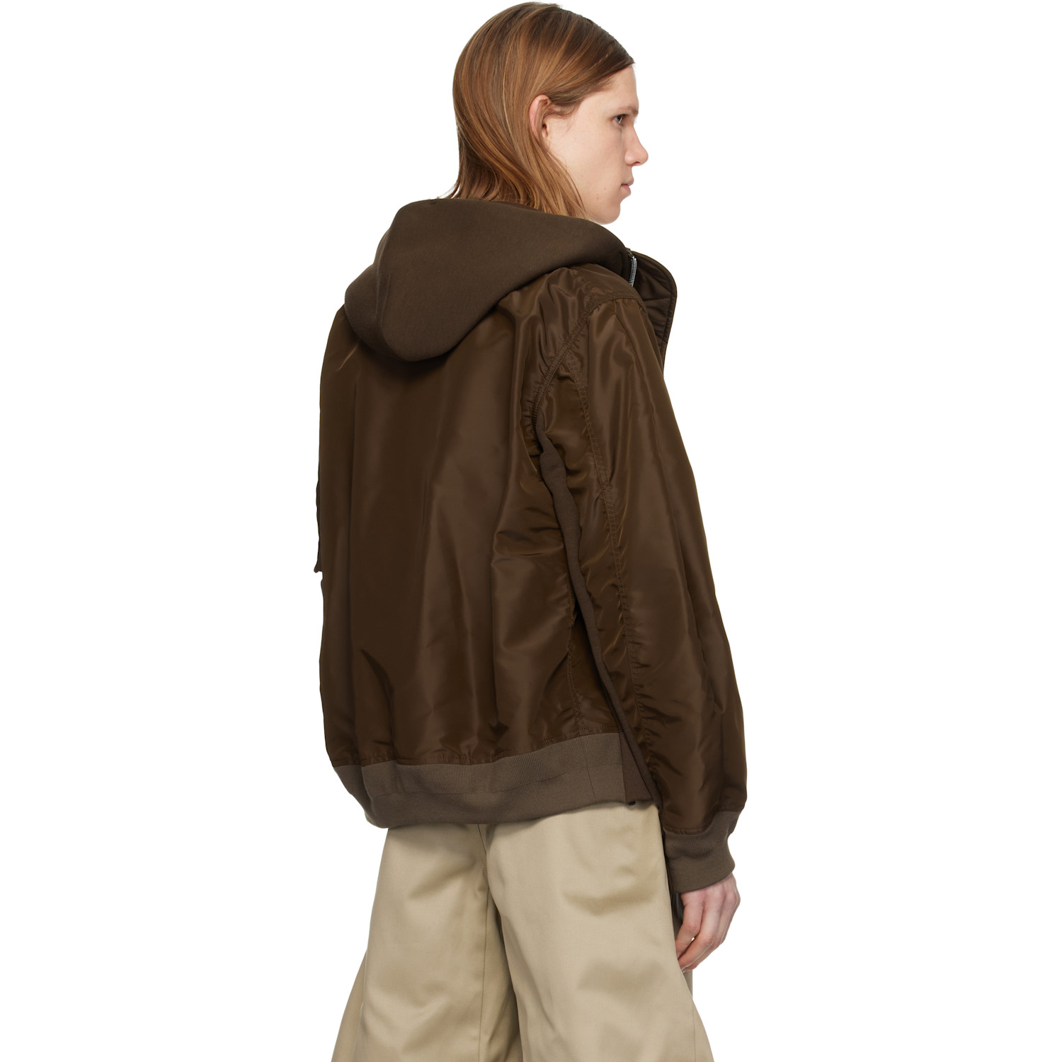  Sacai Brown Sponge Sweat Hoodie 