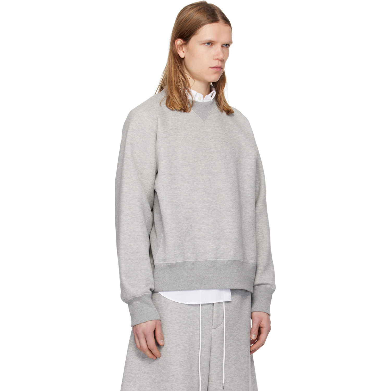  Sacai Gray Sponge Pullover Sweatshirt 