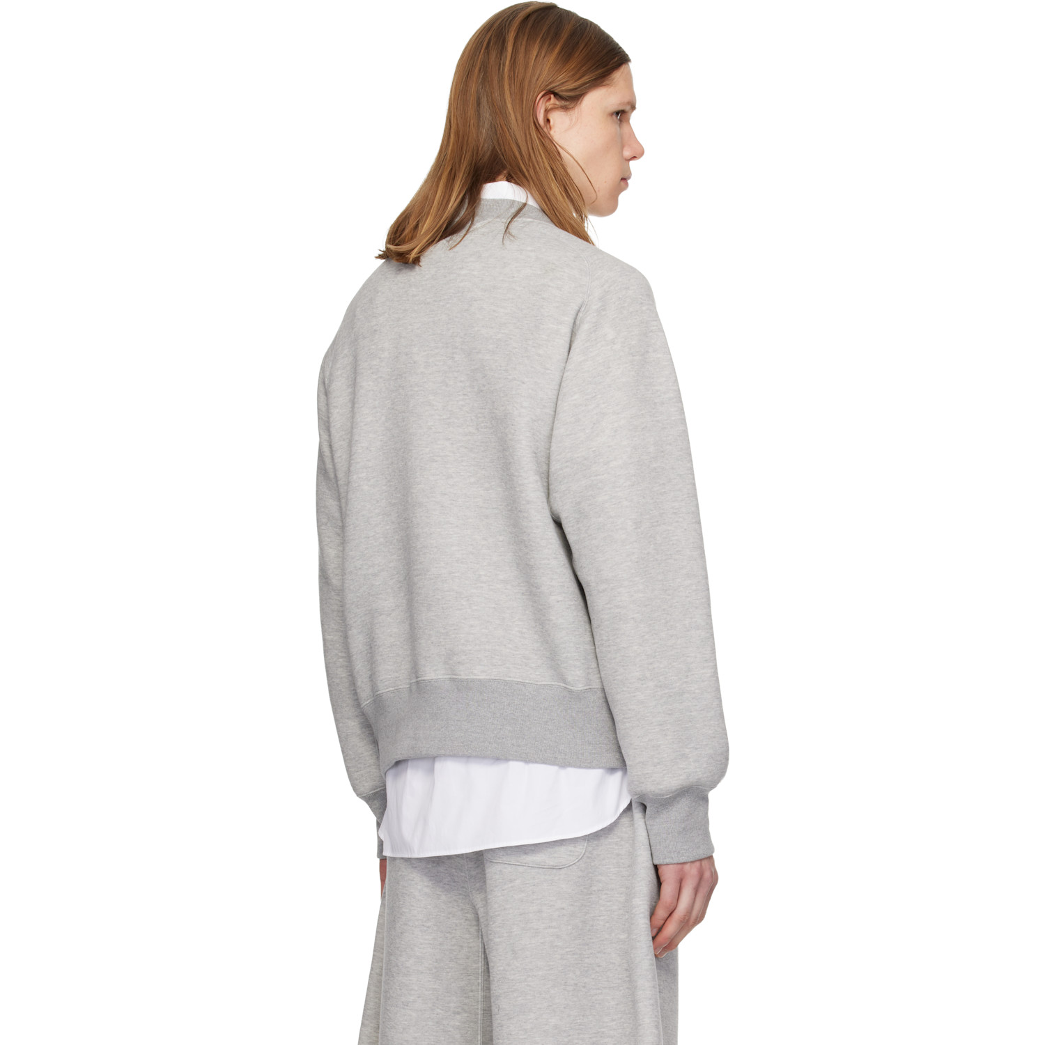  Sacai Gray Sponge Pullover Sweatshirt 