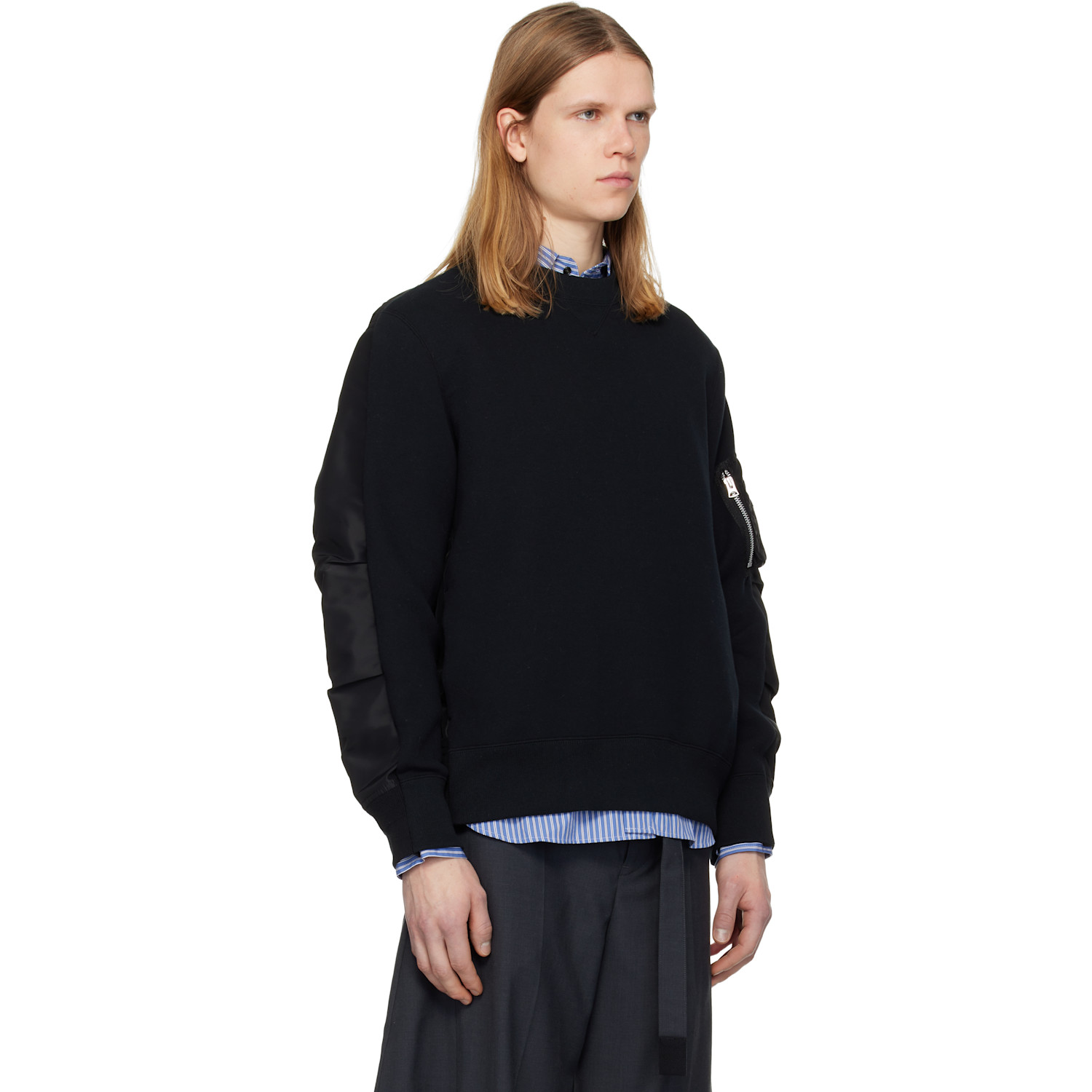  Sacai Black Sponge Sweat Pullover Sweatshirt 