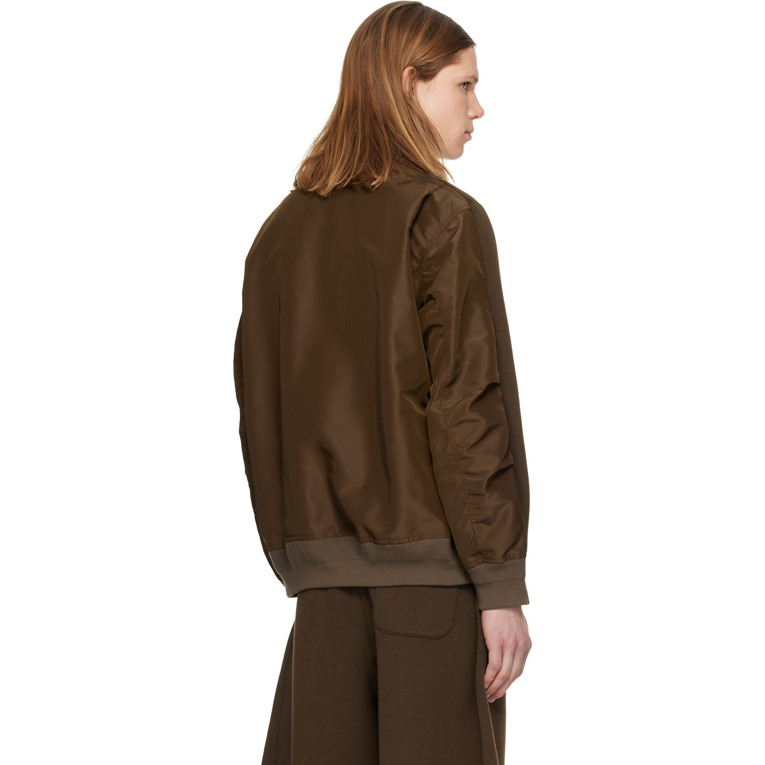  Sacai Brown Sponge Pullover Sweatshirt 