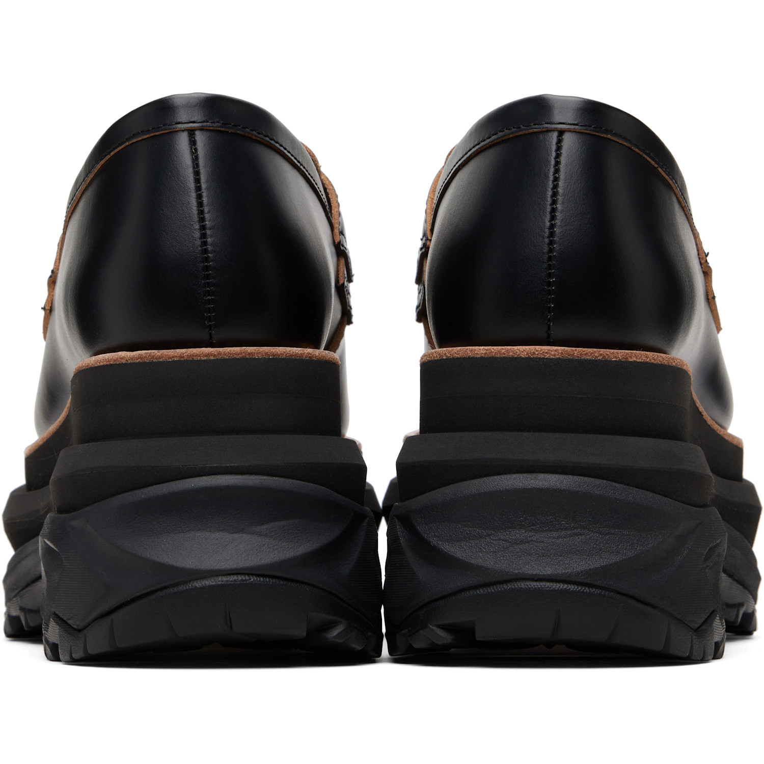  Sacai Black Platform Loafers 