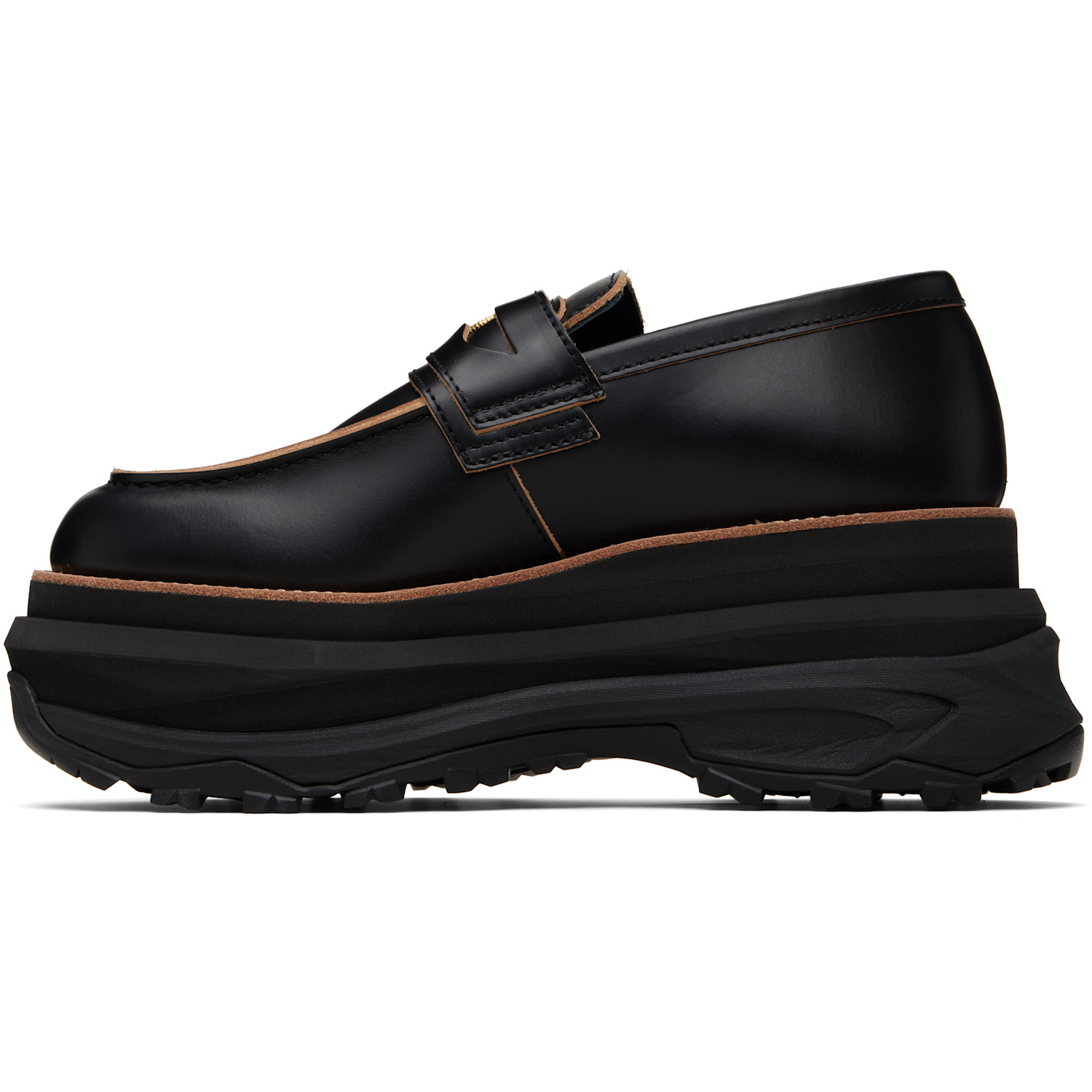  Sacai Black Platform Loafers 