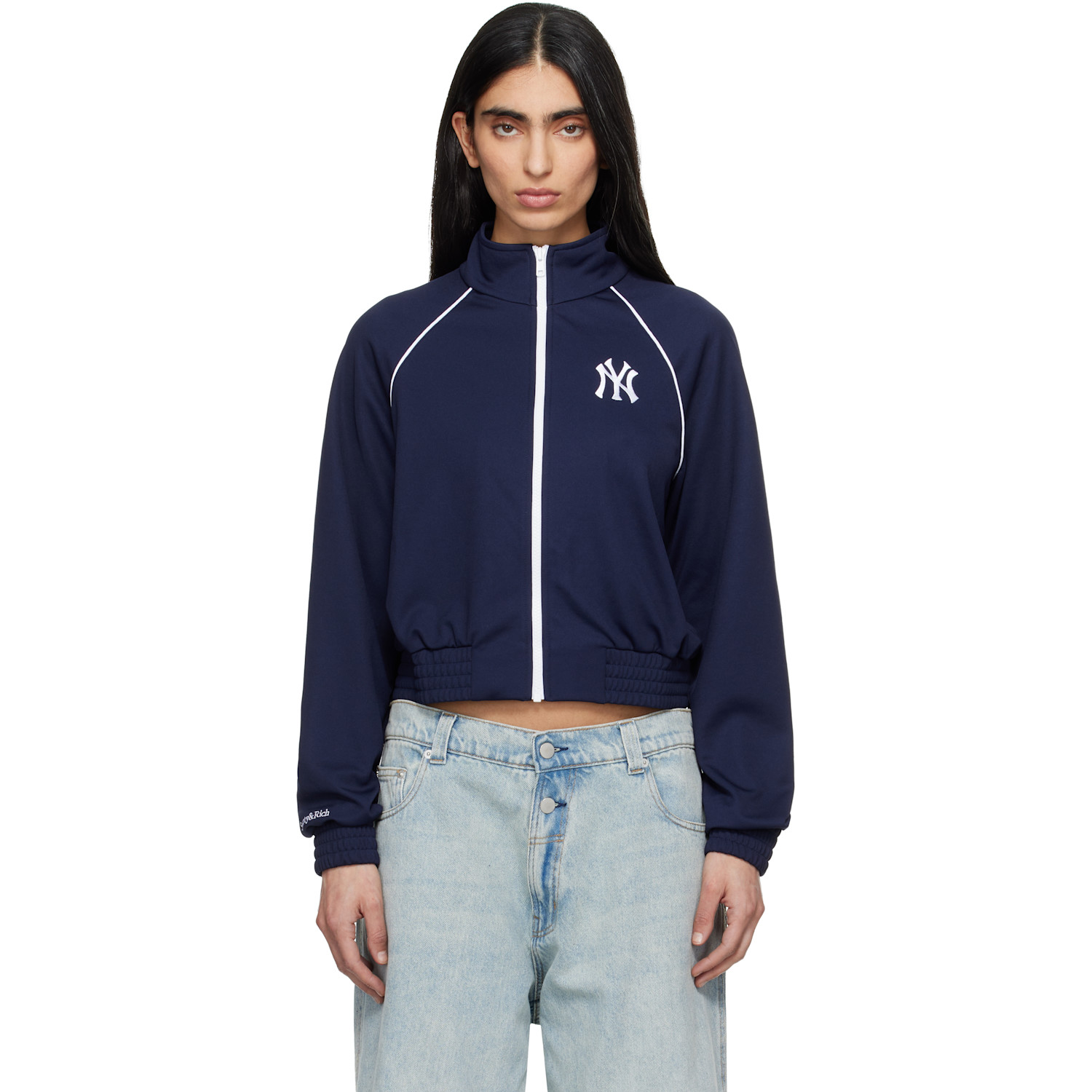 Sporty & Rich Navy '47 Edition Heritage Yankees Serif Retro Track Jacket