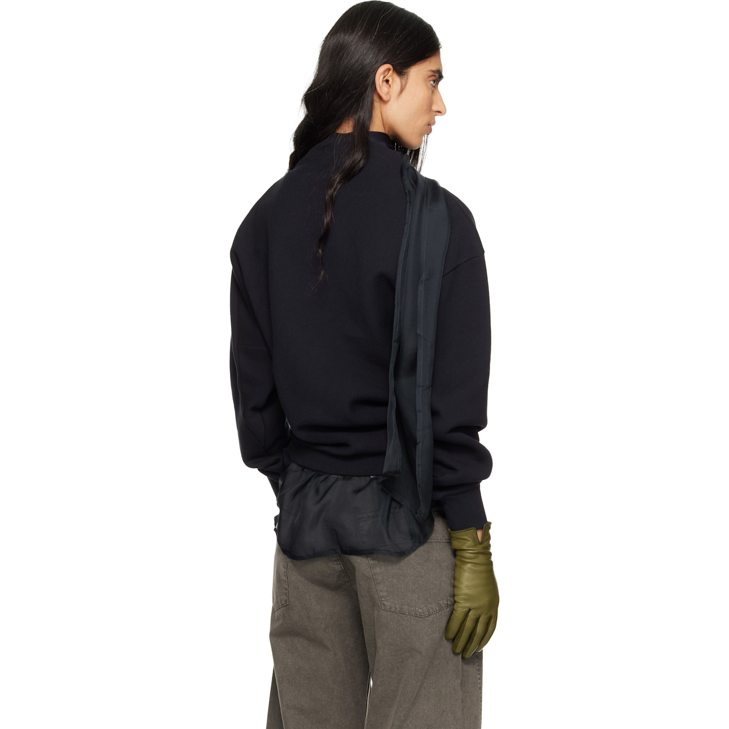  6397 Black Draped Sweatshirt 