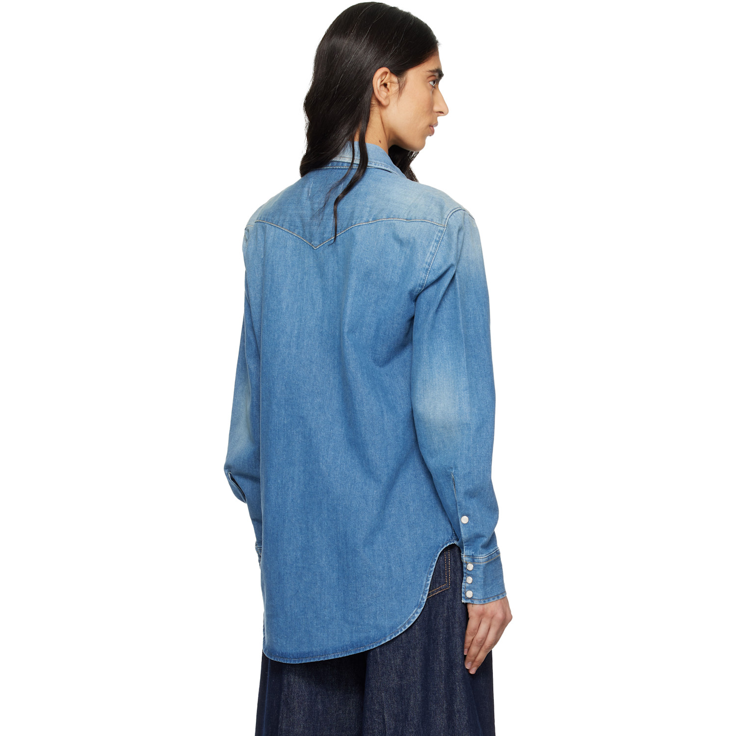  6397 Blue Western Denim Shirt 