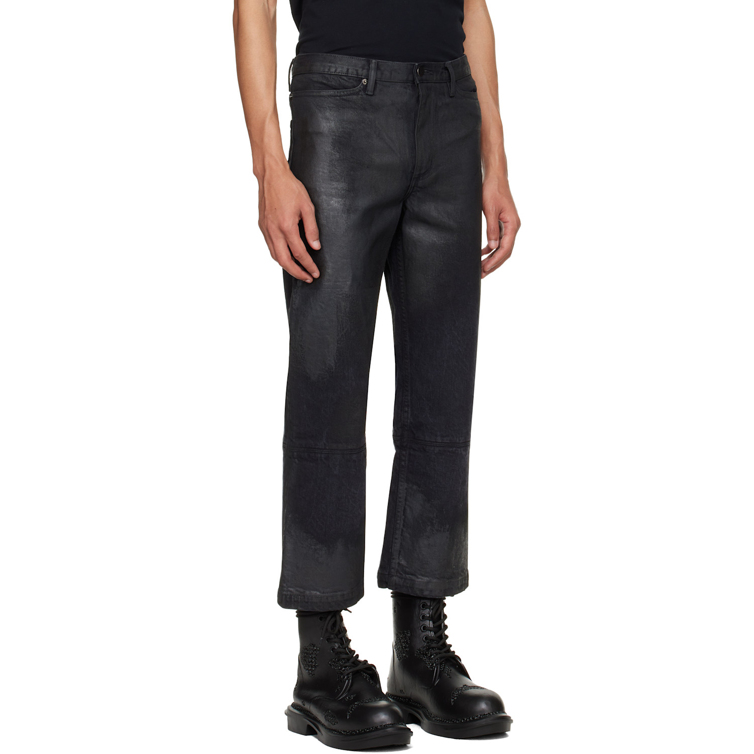  Hyacyn Black Etteragic Denim Washed Waxed Jeans 