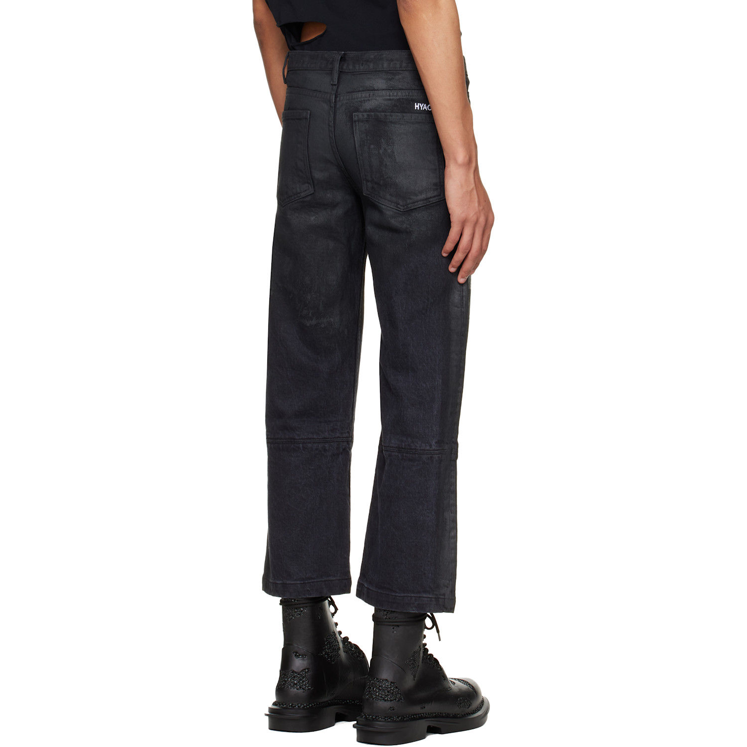  Hyacyn Black Etteragic Denim Washed Waxed Jeans 