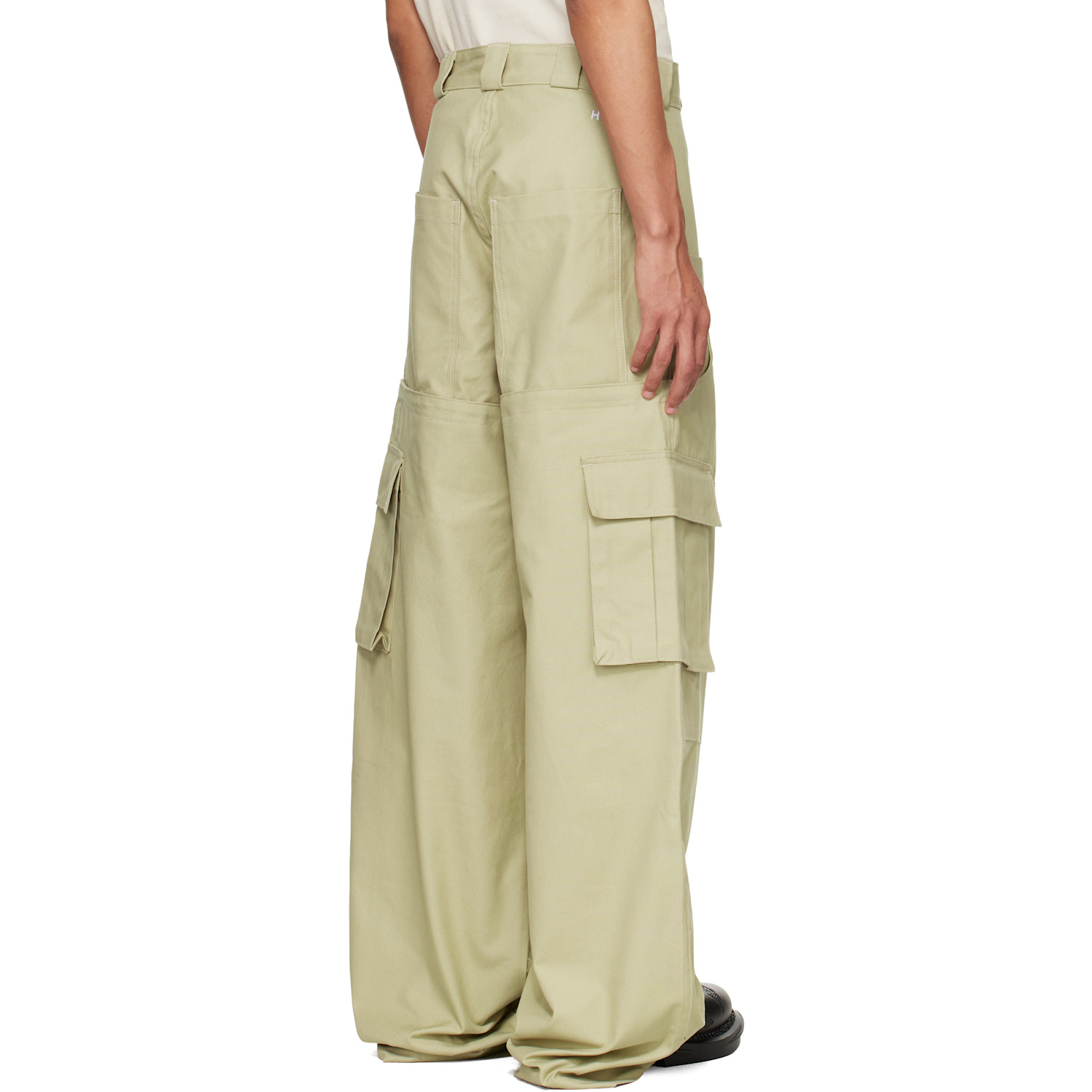  Hyacyn Beige Wide Leg Cargo Pants 