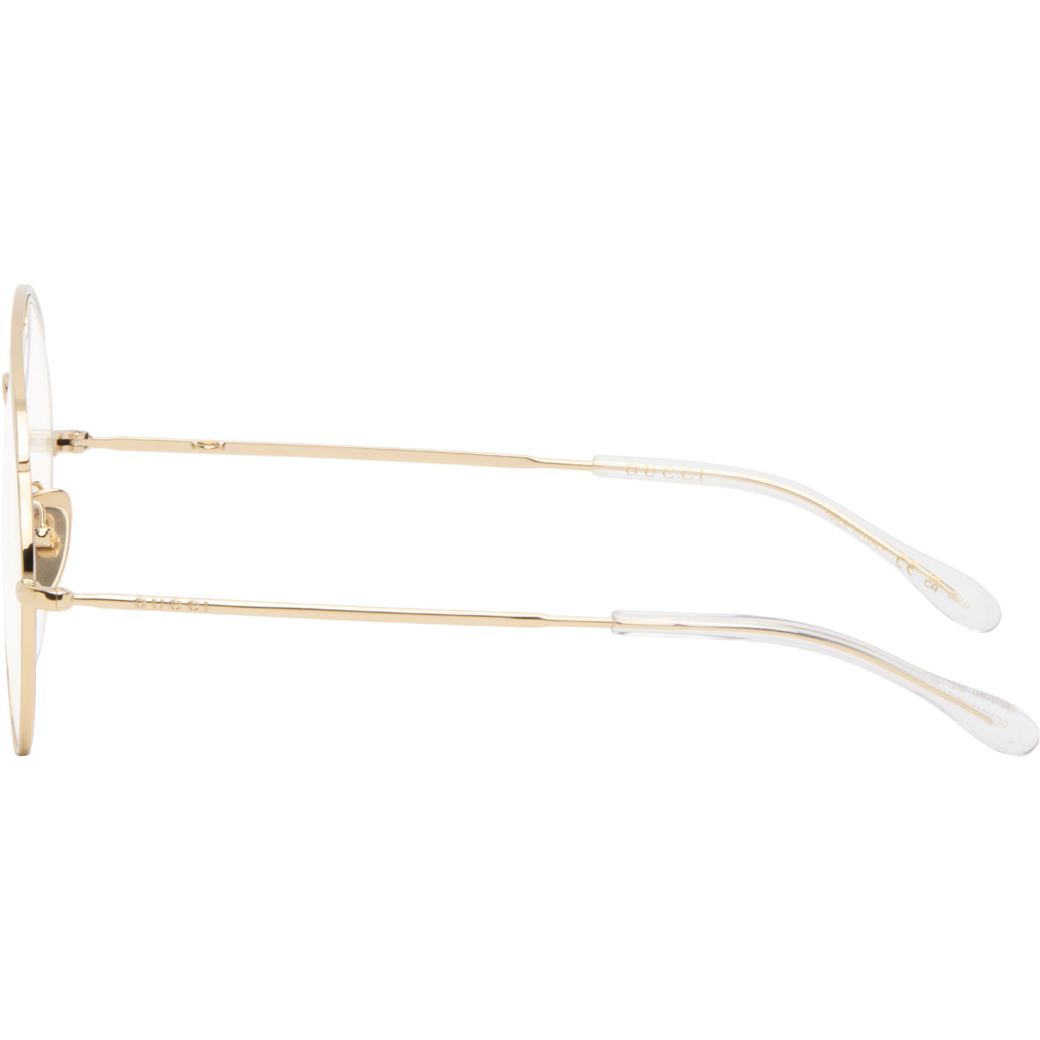  Gucci Gold Oversized Aviator Glasses 