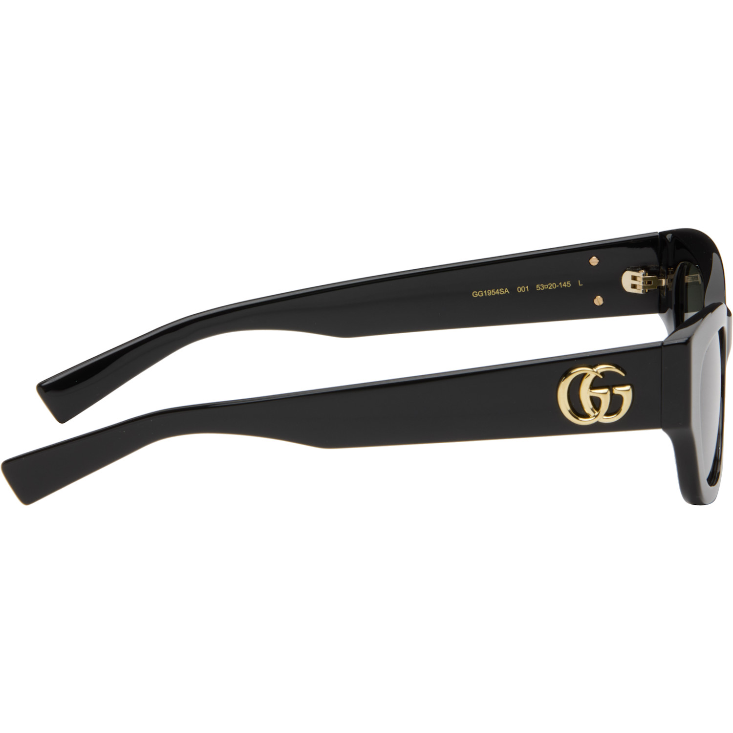  Gucci Black Low Nose Bridge Fit Sunglasses 