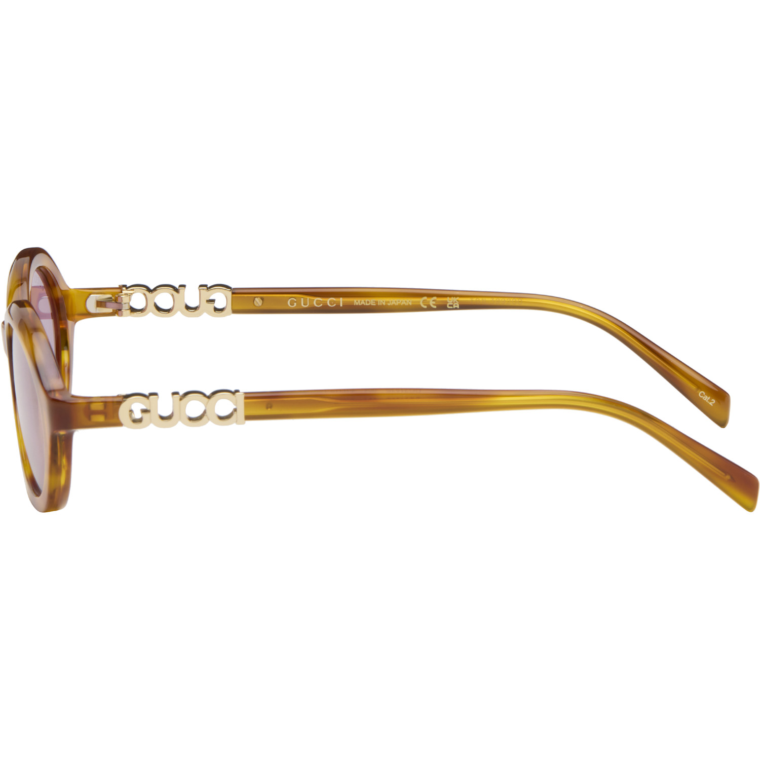  Gucci Brown Round Frame Sunglasses 